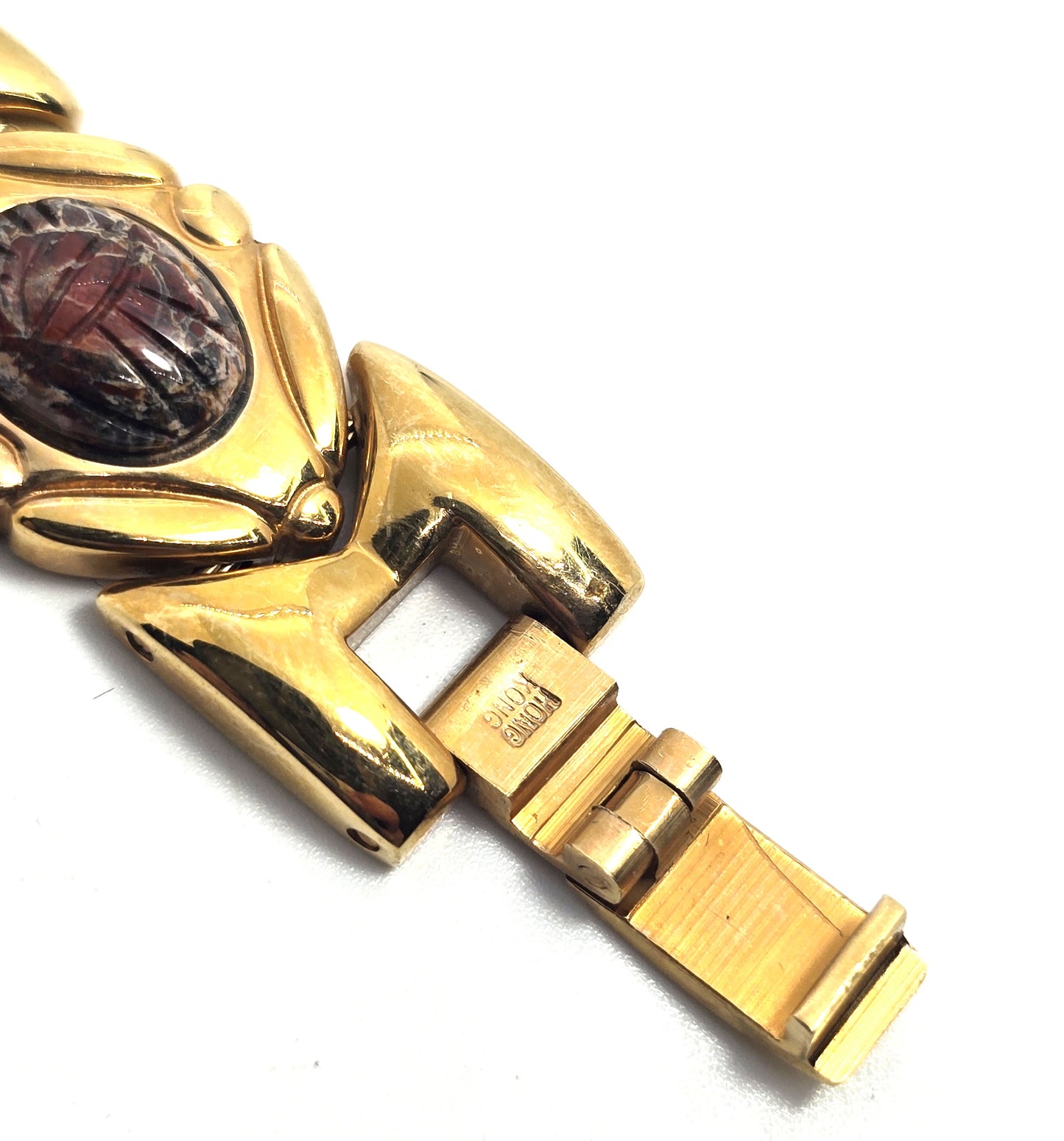 Pierre Jacquard Quartz Scarab Egyptian Revival Gold tone Vintage Watch