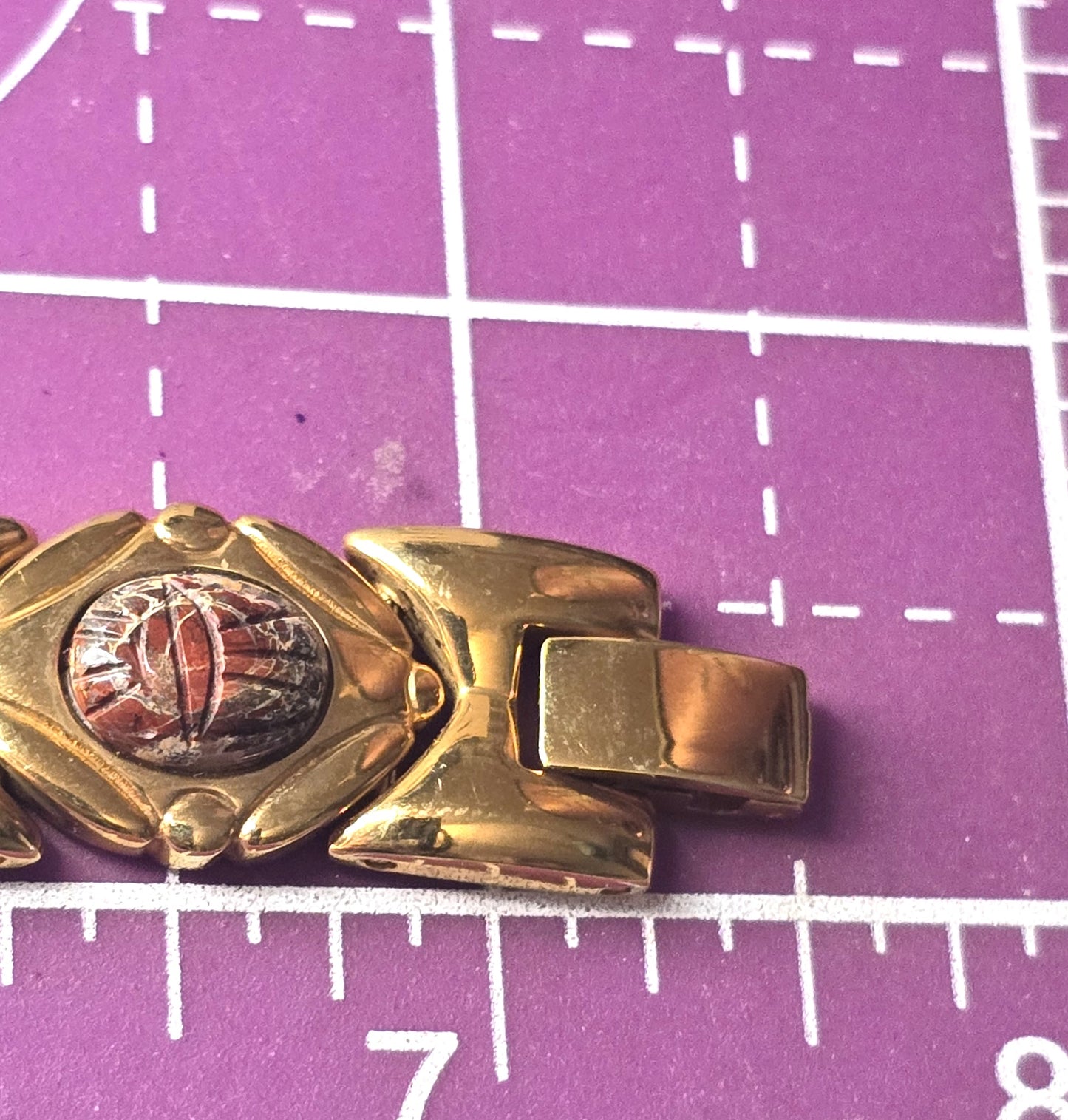 Pierre Jacquard Quartz Scarab Egyptian Revival Gold tone Vintage Watch