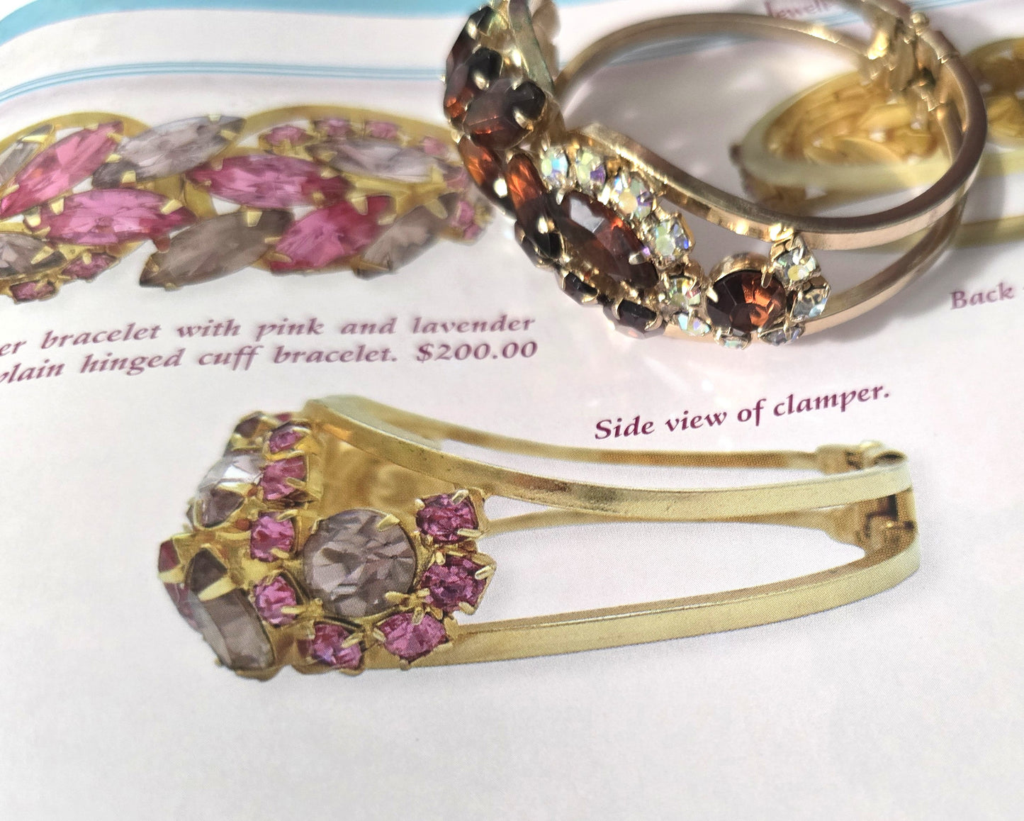 Juliana DeLizza & Elster Book Piece Aurora borealis rhinestone clamper bracelet
