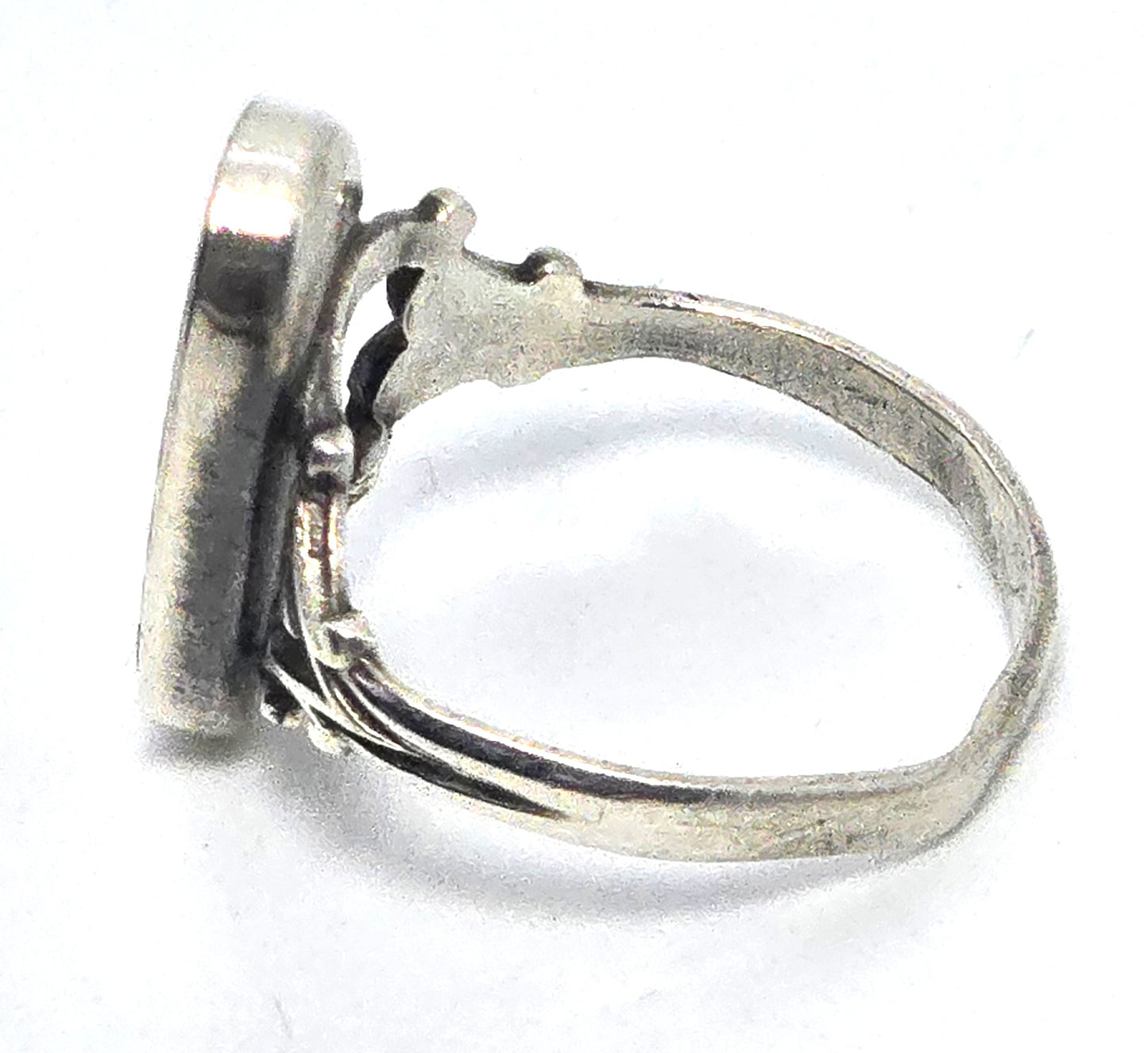 Abalone Paua shell Southwestern long sterling silver ring size 6.5