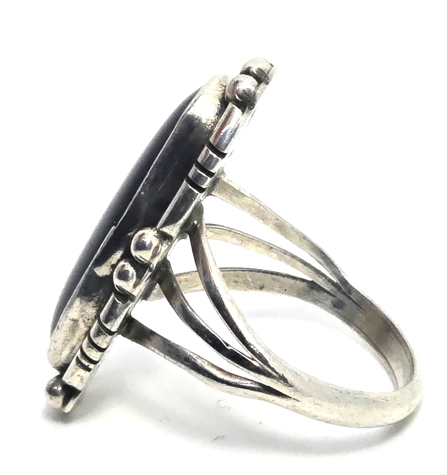 K mtz Martinez Native American sterling silver ring Abalone Paua shell ring size 6.5