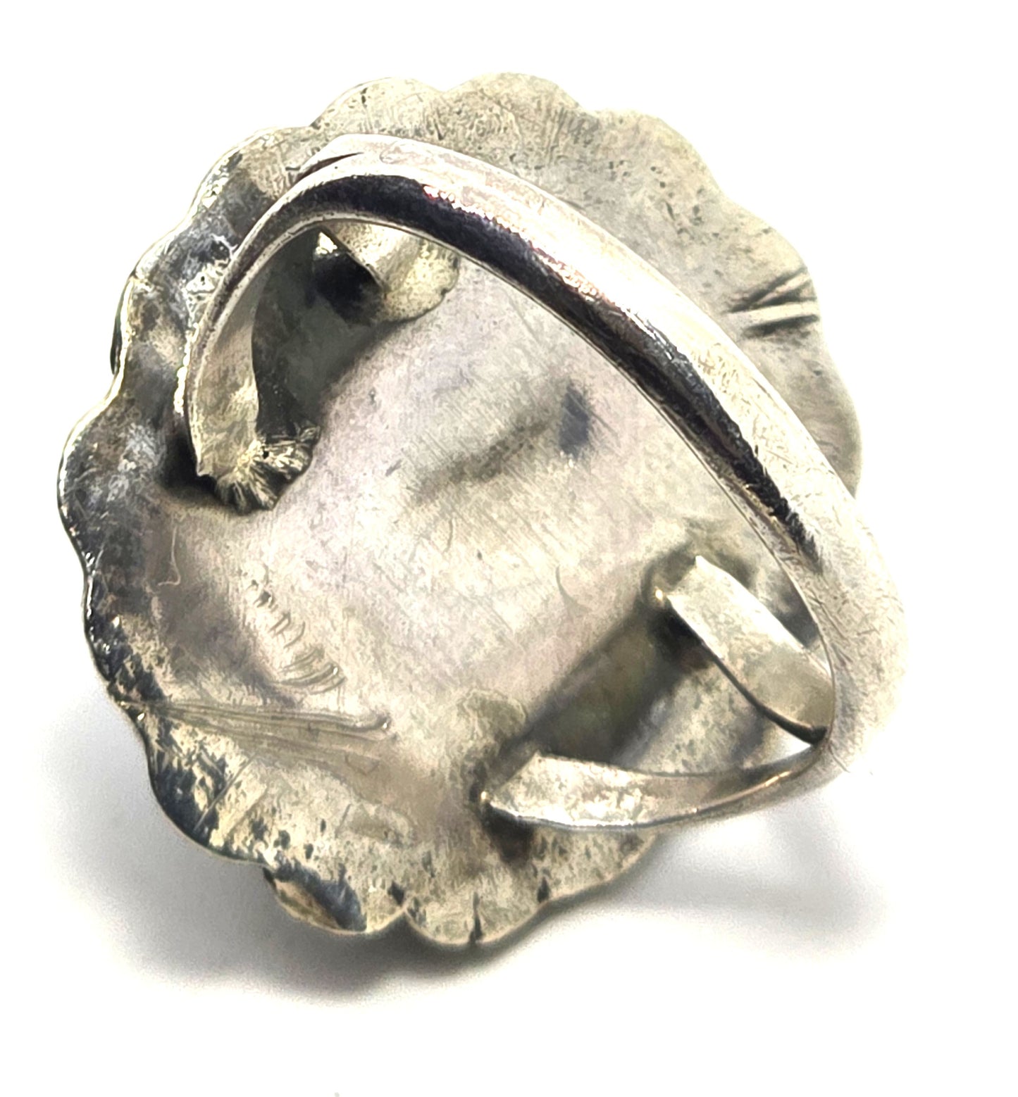 EMY Eugene Yvonne Mahooty turquoise sterling silver vintage Native American ring size 8