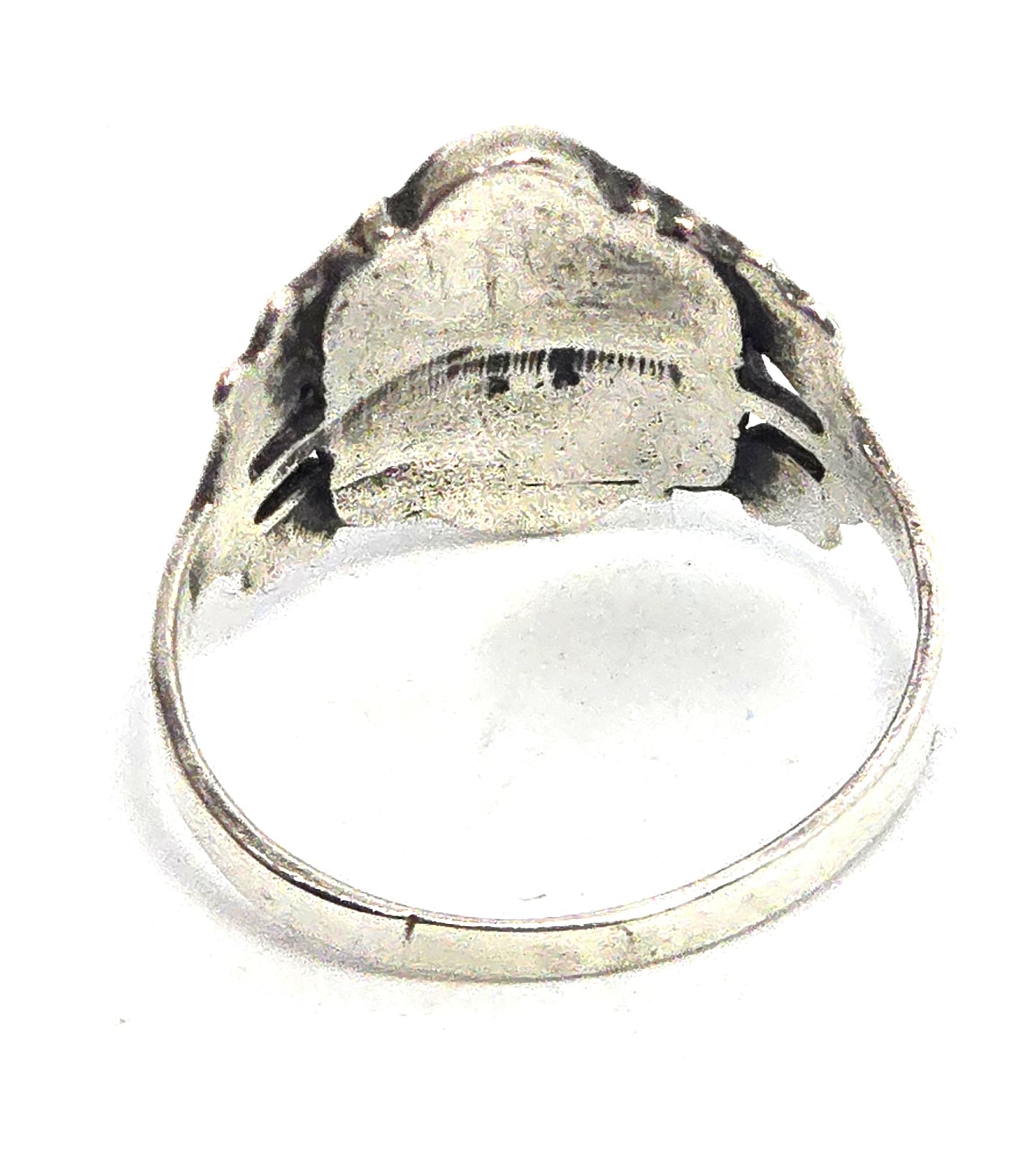 Turquoise split shank Southwestern vintage flower sterling silver ring size 8.5