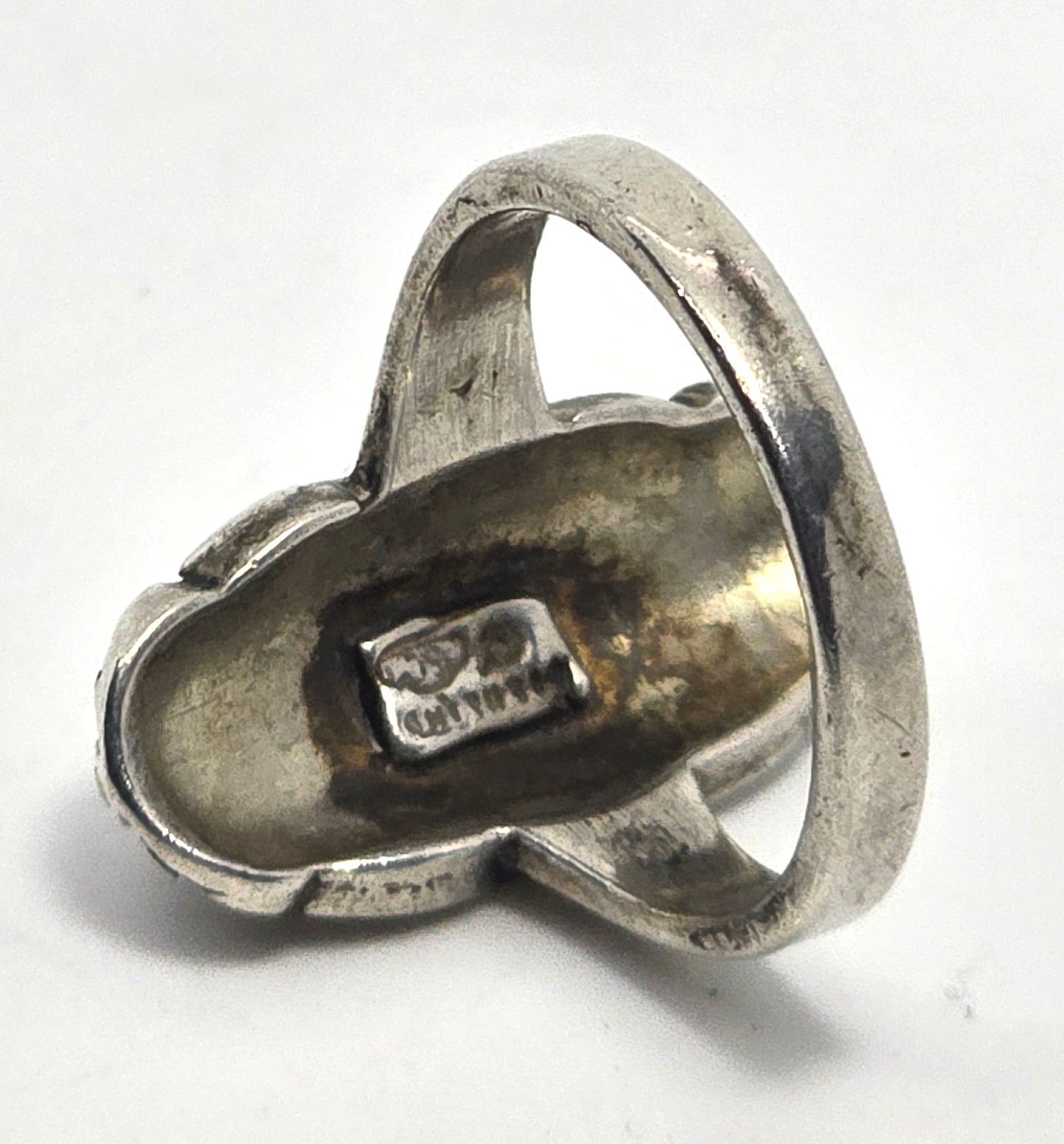 SC Cloud Black onyx long vintage sterling silver ring size 7