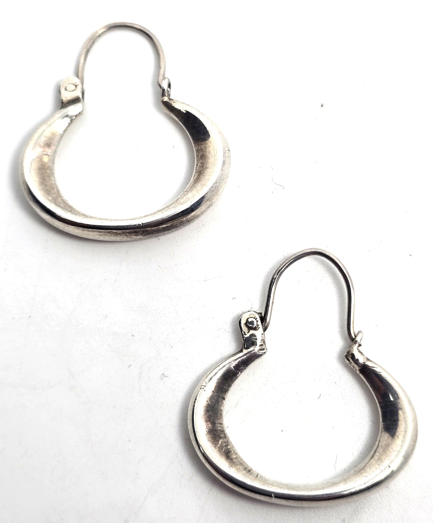 Twisted hoop sterling silver minimalist thick hollow vintage earrings