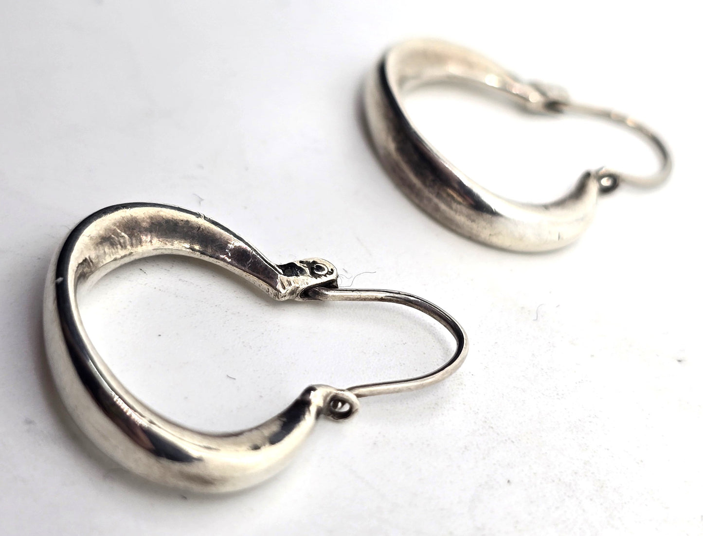 Twisted hoop sterling silver minimalist thick hollow vintage earrings
