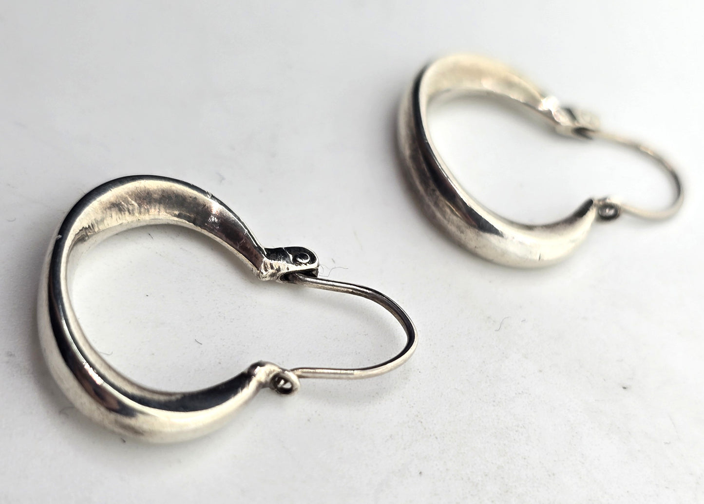 Twisted hoop sterling silver minimalist thick hollow vintage earrings