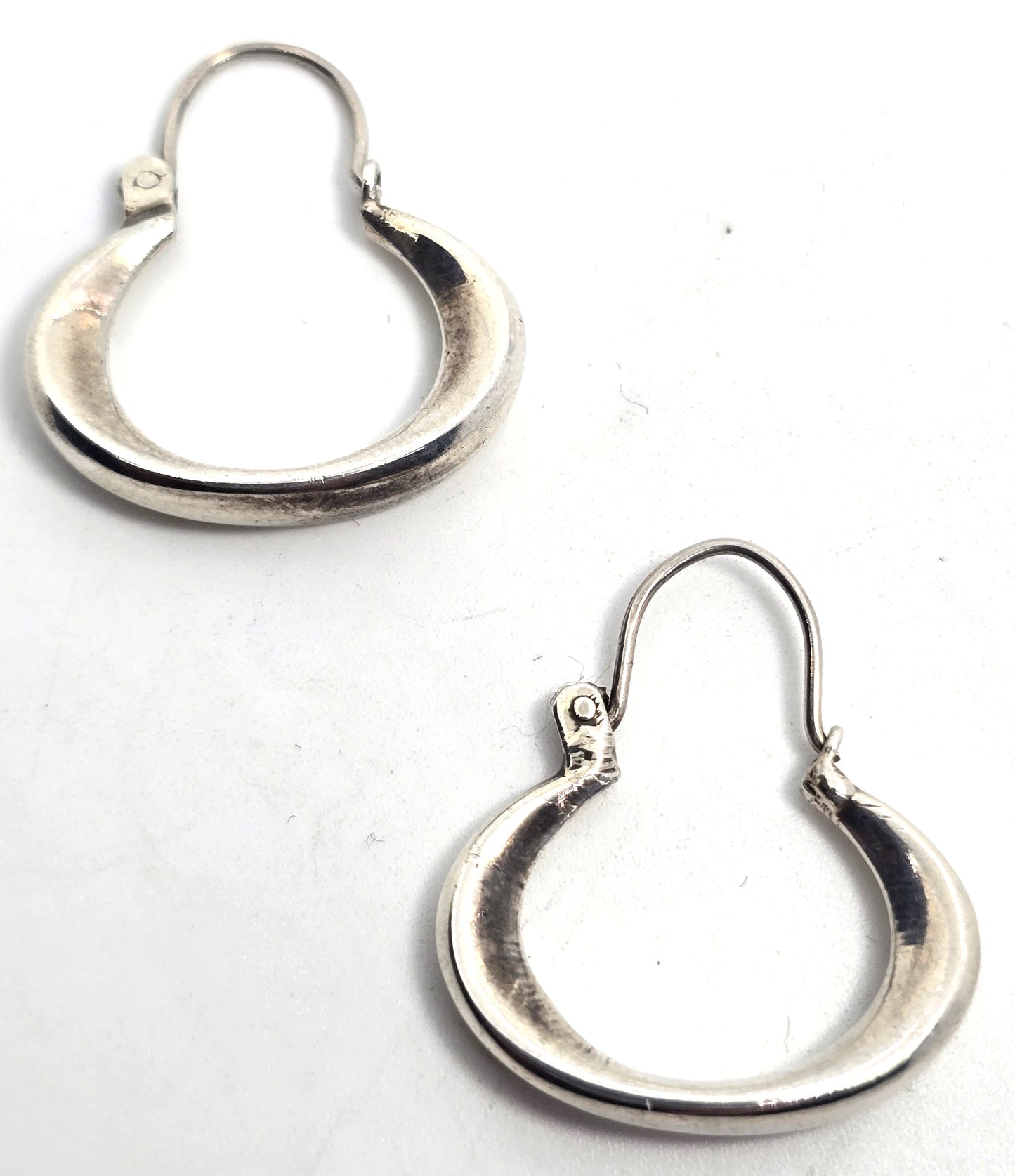Twisted hoop sterling silver minimalist thick hollow vintage earrings