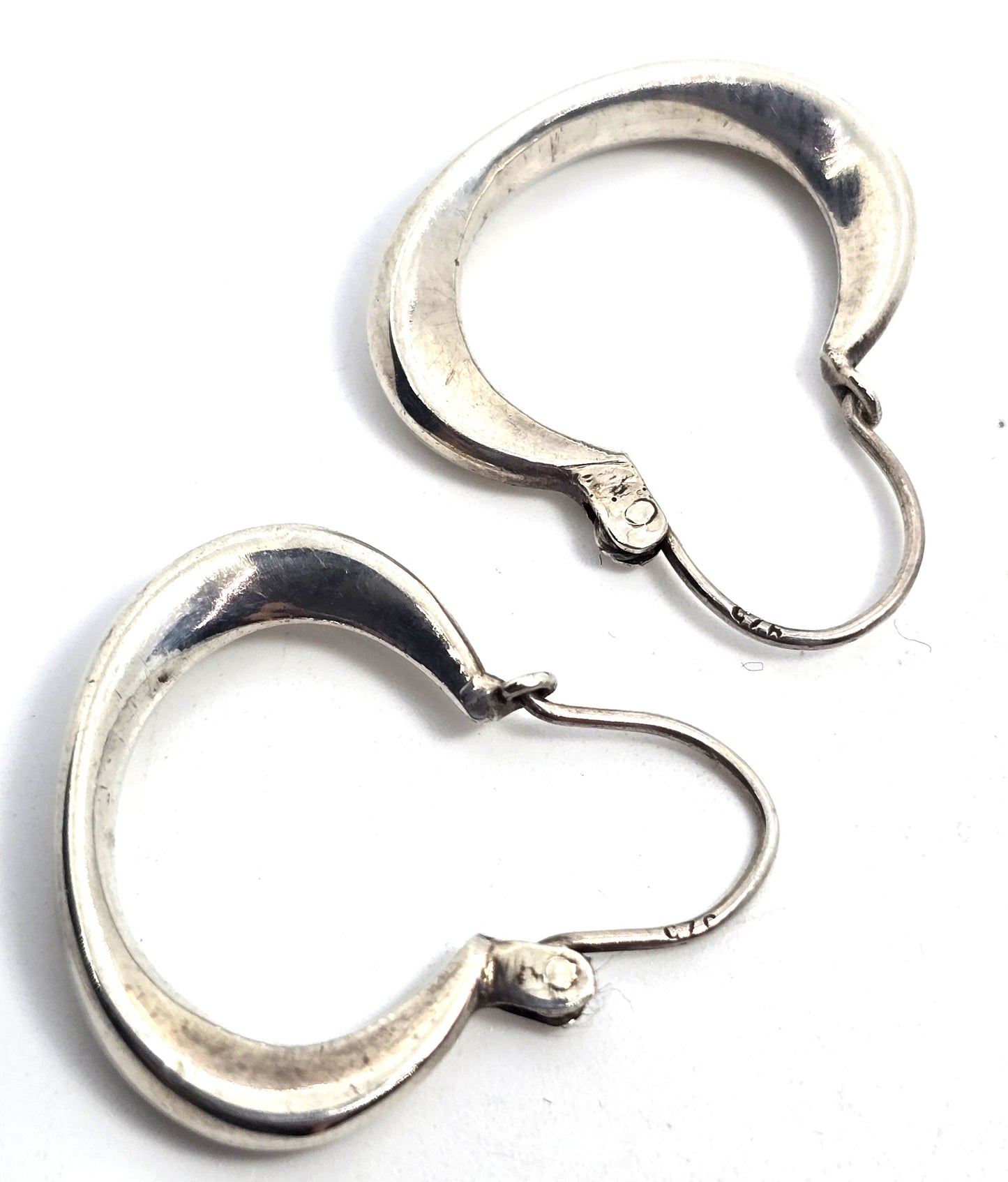 Twisted hoop sterling silver minimalist thick hollow vintage earrings