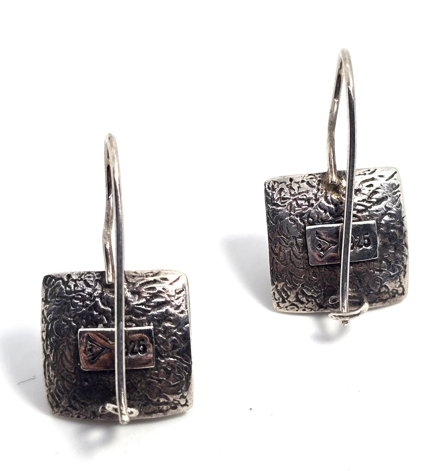 Silpada Hammered Square Gray/Black Freshwater Pearl Earrings W1194