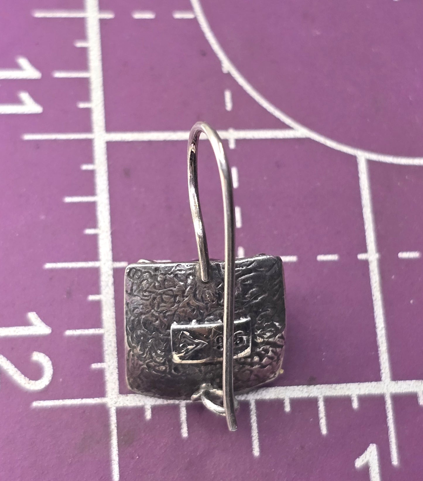 Silpada Hammered Square Gray/Black Freshwater Pearl Earrings W1194