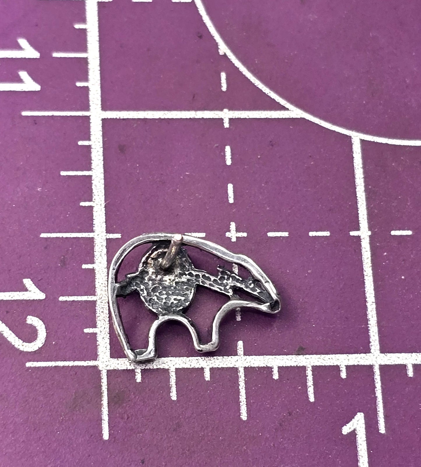 Zuni bear claw open work sterling silver vintage artisan stud earrings