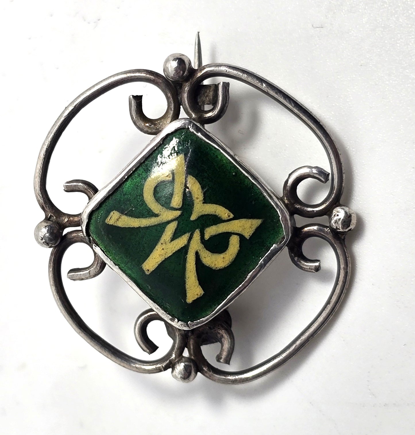 Vintage Scottish Luckenbooth Mary Queen of Scotts sterling silver vintage brooch