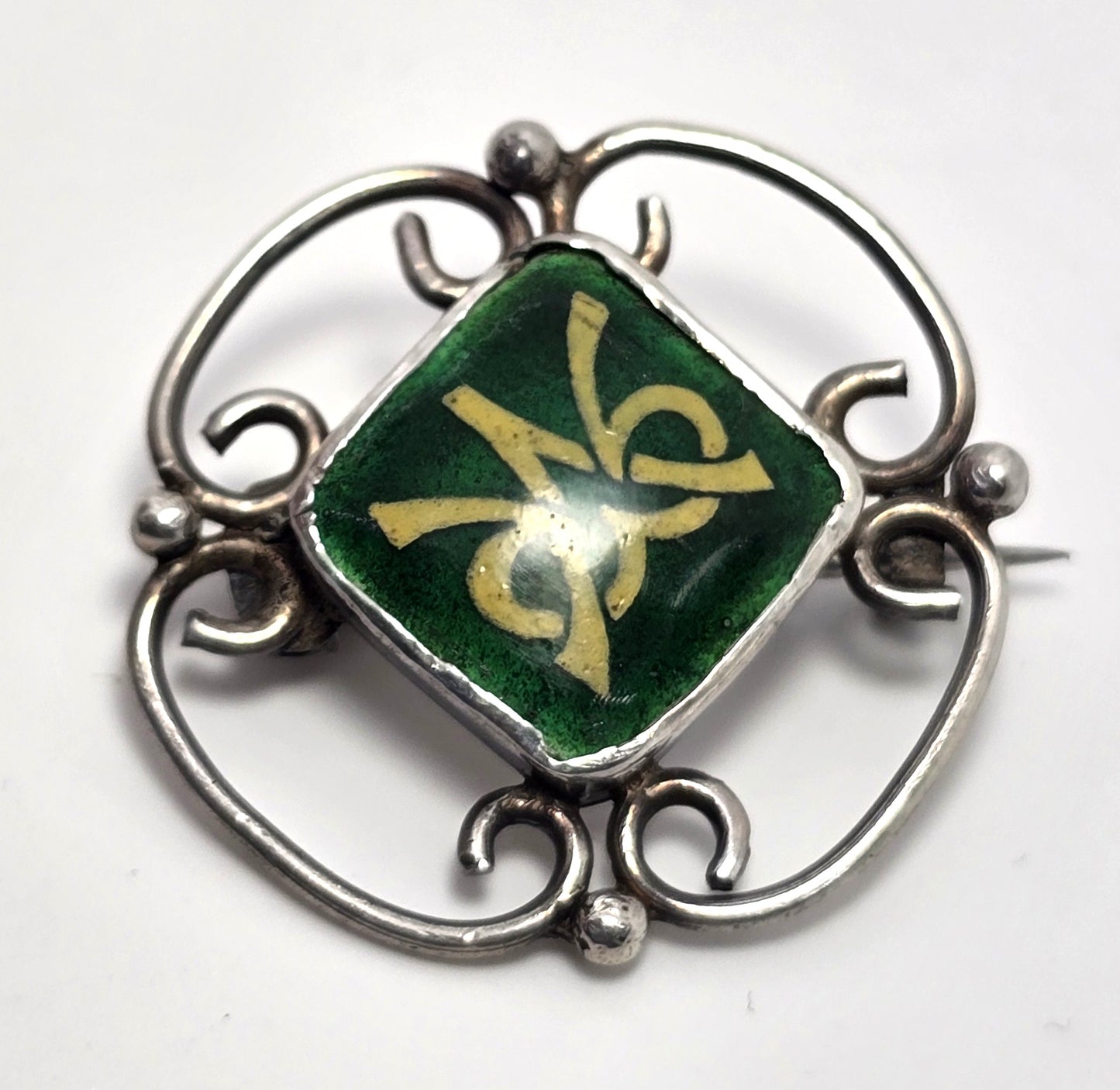 Vintage Scottish Luckenbooth Mary Queen of Scotts sterling silver vintage brooch