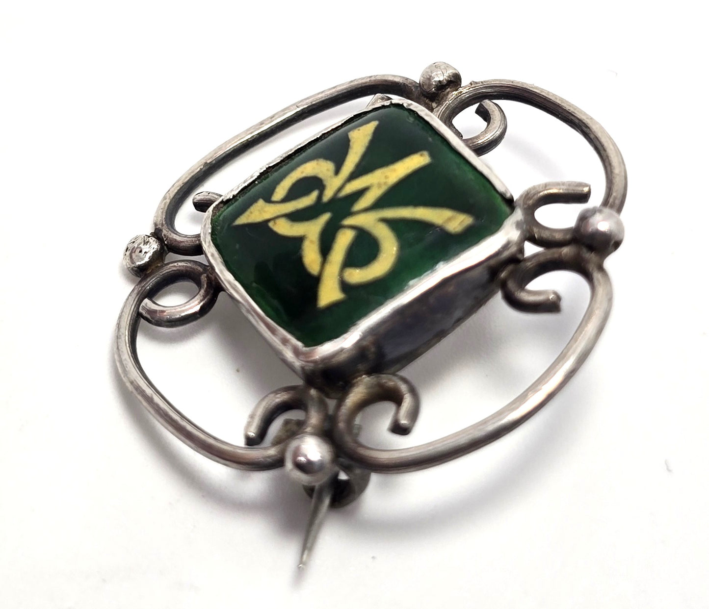Vintage Scottish Luckenbooth Mary Queen of Scotts sterling silver vintage brooch