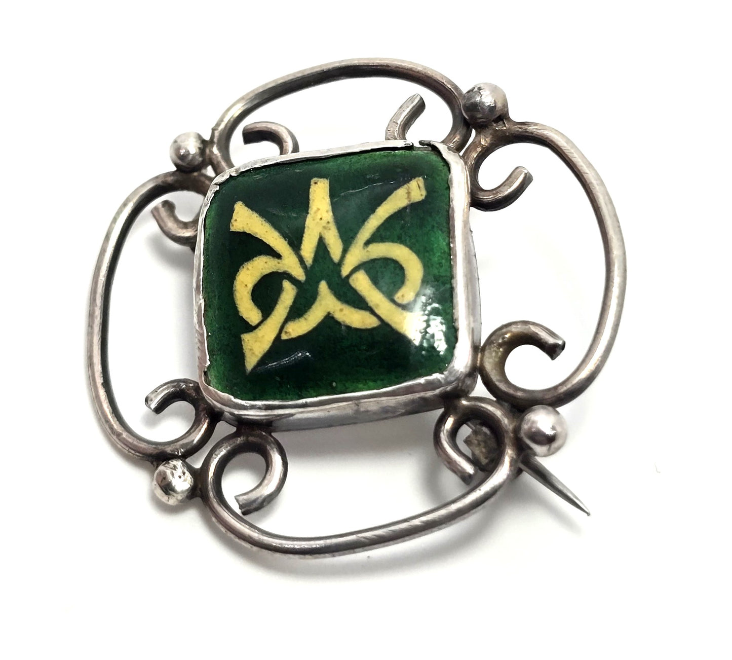 Vintage Scottish Luckenbooth Mary Queen of Scotts sterling silver vintage brooch