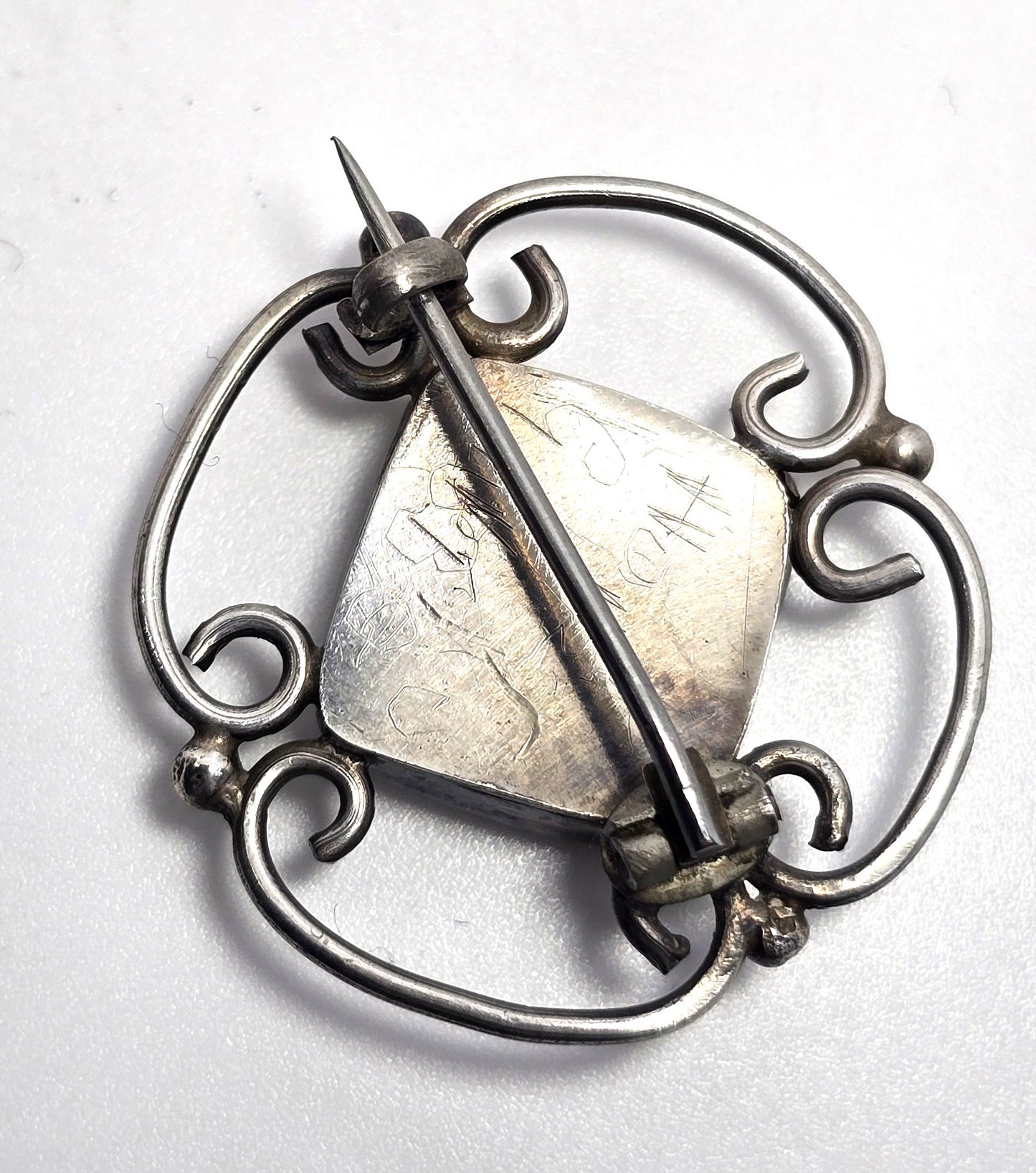 Vintage Scottish Luckenbooth Mary Queen of Scotts sterling silver vintage brooch