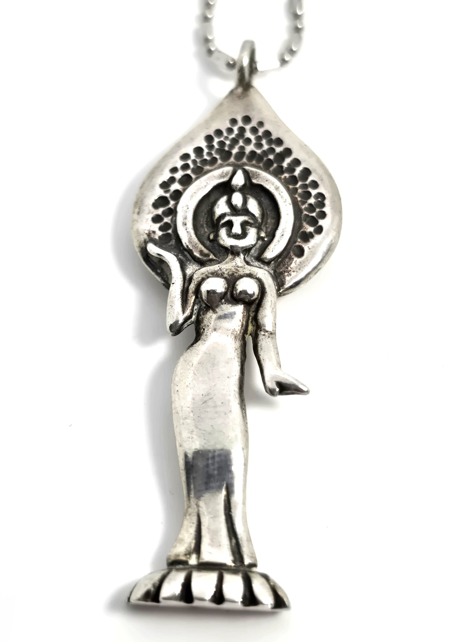Jane Iris Kuan Yin Chinese Goddess of compassion sterling silver necklace