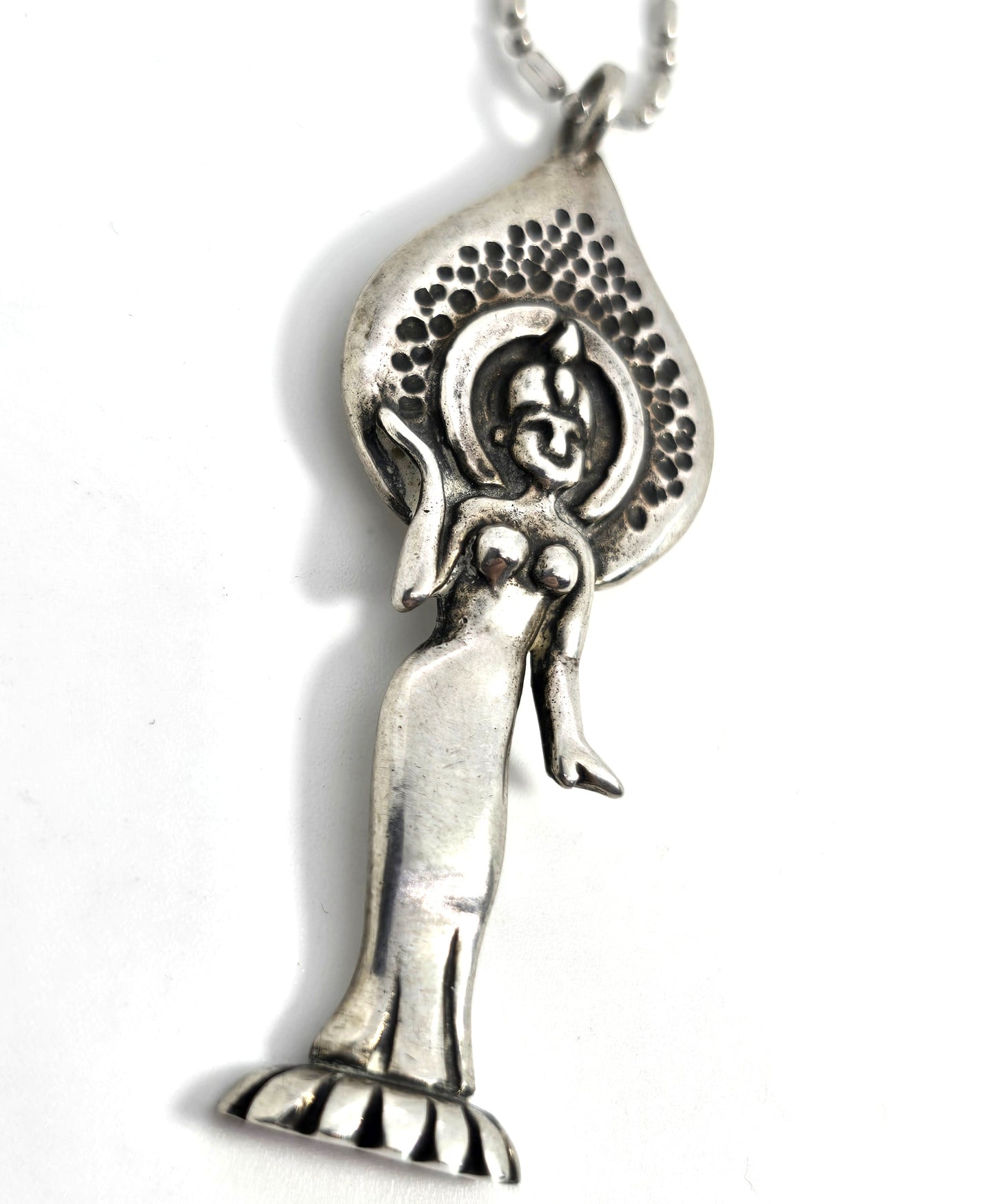 Jane Iris Kuan Yin Chinese Goddess of compassion sterling silver necklace