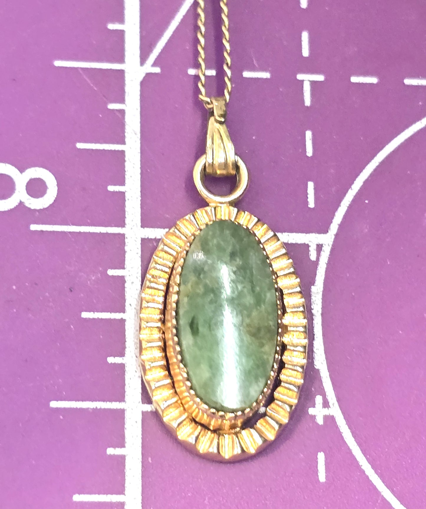 Connemara marble Blarney stone Irish 12k gold filled vintage pendant necklace