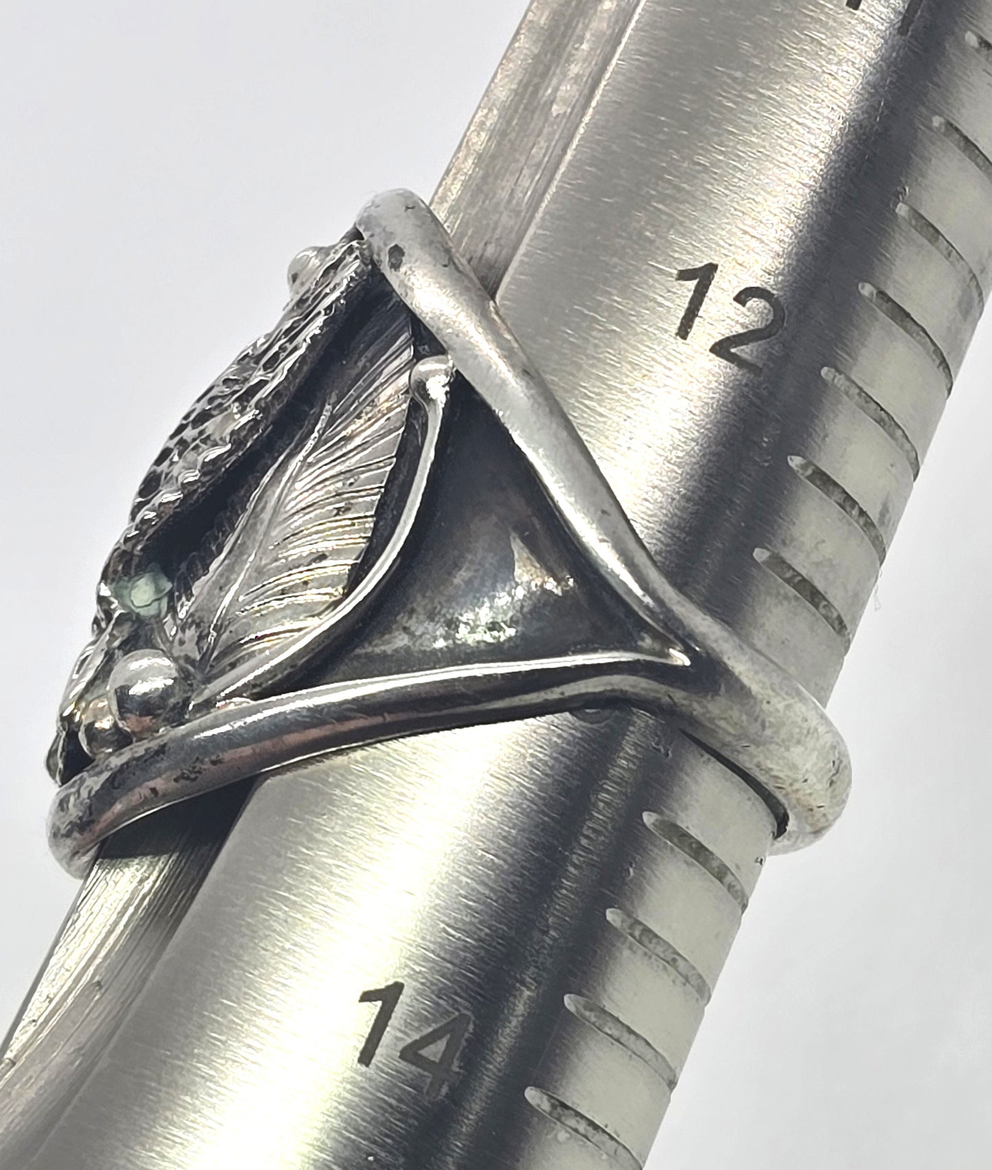 Cecil Henry Flying Eagle Native American sterling silver vintage ring size 13
