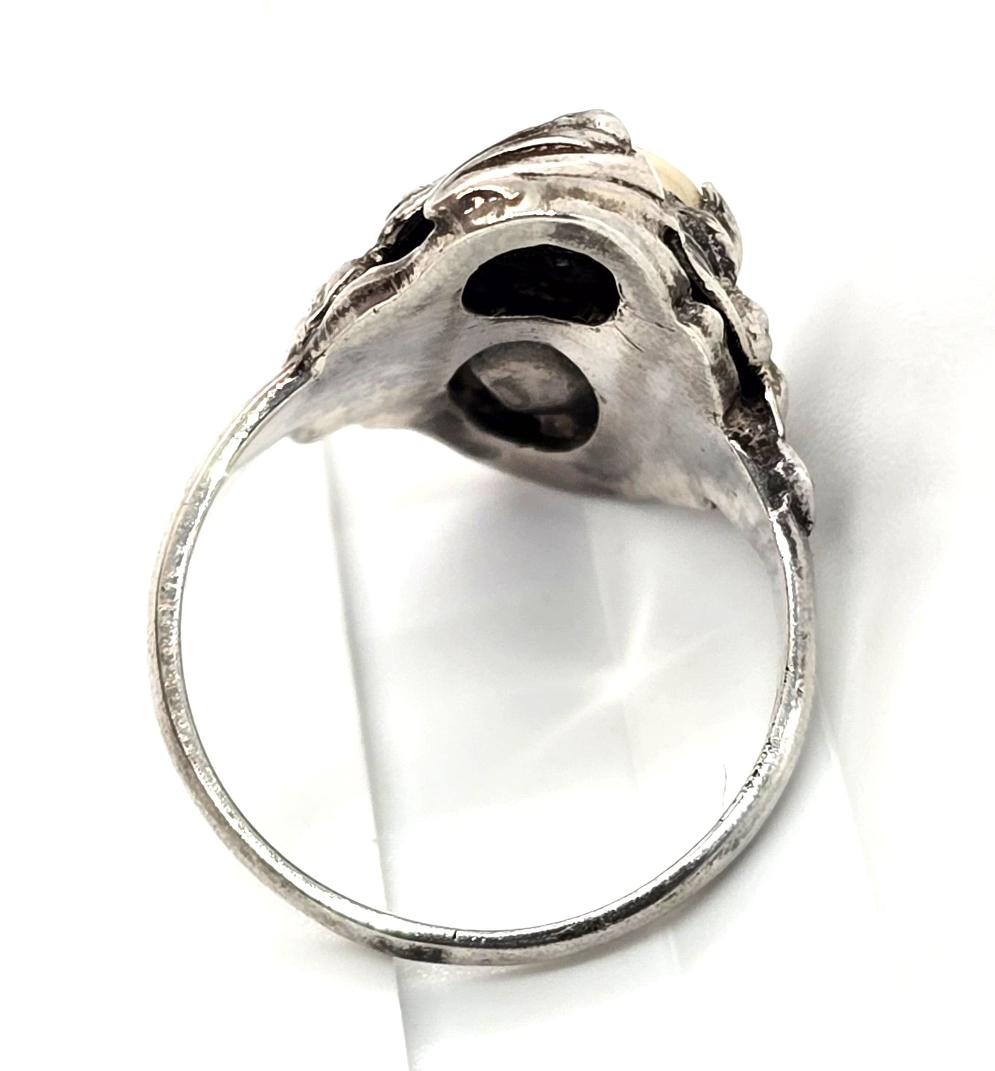 Art Nouveau antique Mississippi River Pearl sterling silver ring size 5.75