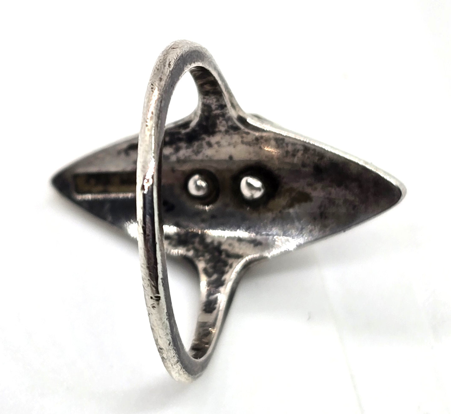 Bowling Green State University 1910 sterling silver black stone inlay size 5.5