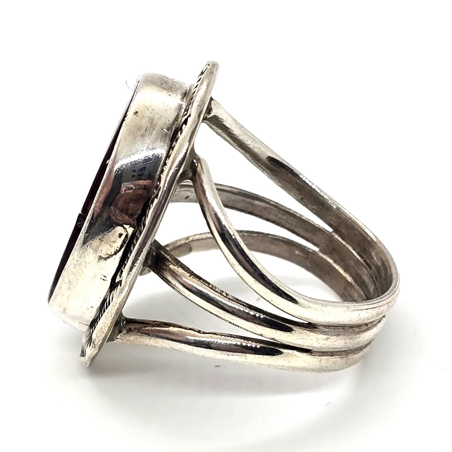 Calvin Peterson Navajo Sugilite Native American sterling silver ring size 8.5