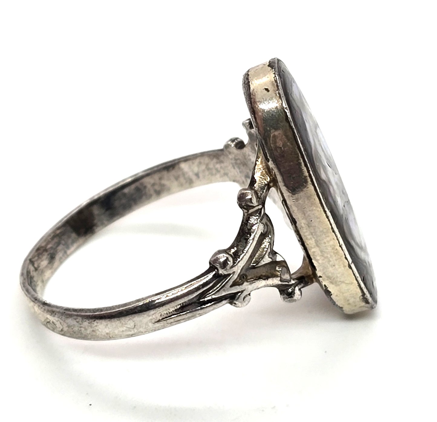 Abalone Southwestern Paua shell sterling silver vintage ring size 7