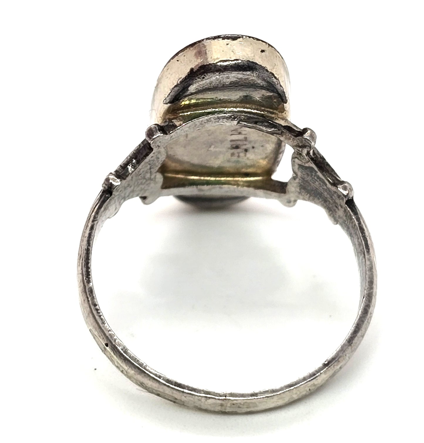 Abalone Southwestern Paua shell sterling silver vintage ring size 7