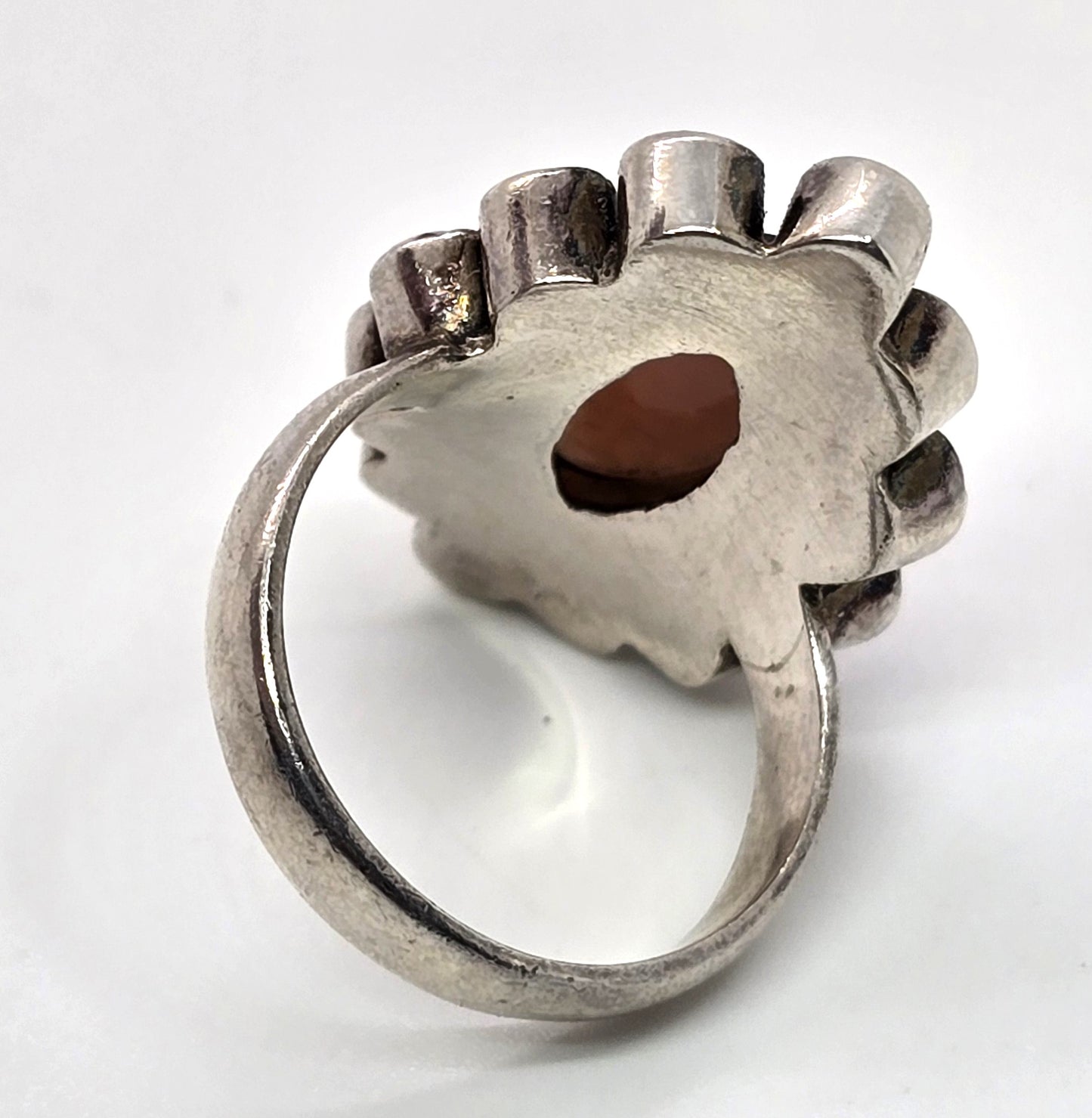 Nicky Butler NB pink opal garnet vintage sterling silver ring size 6
