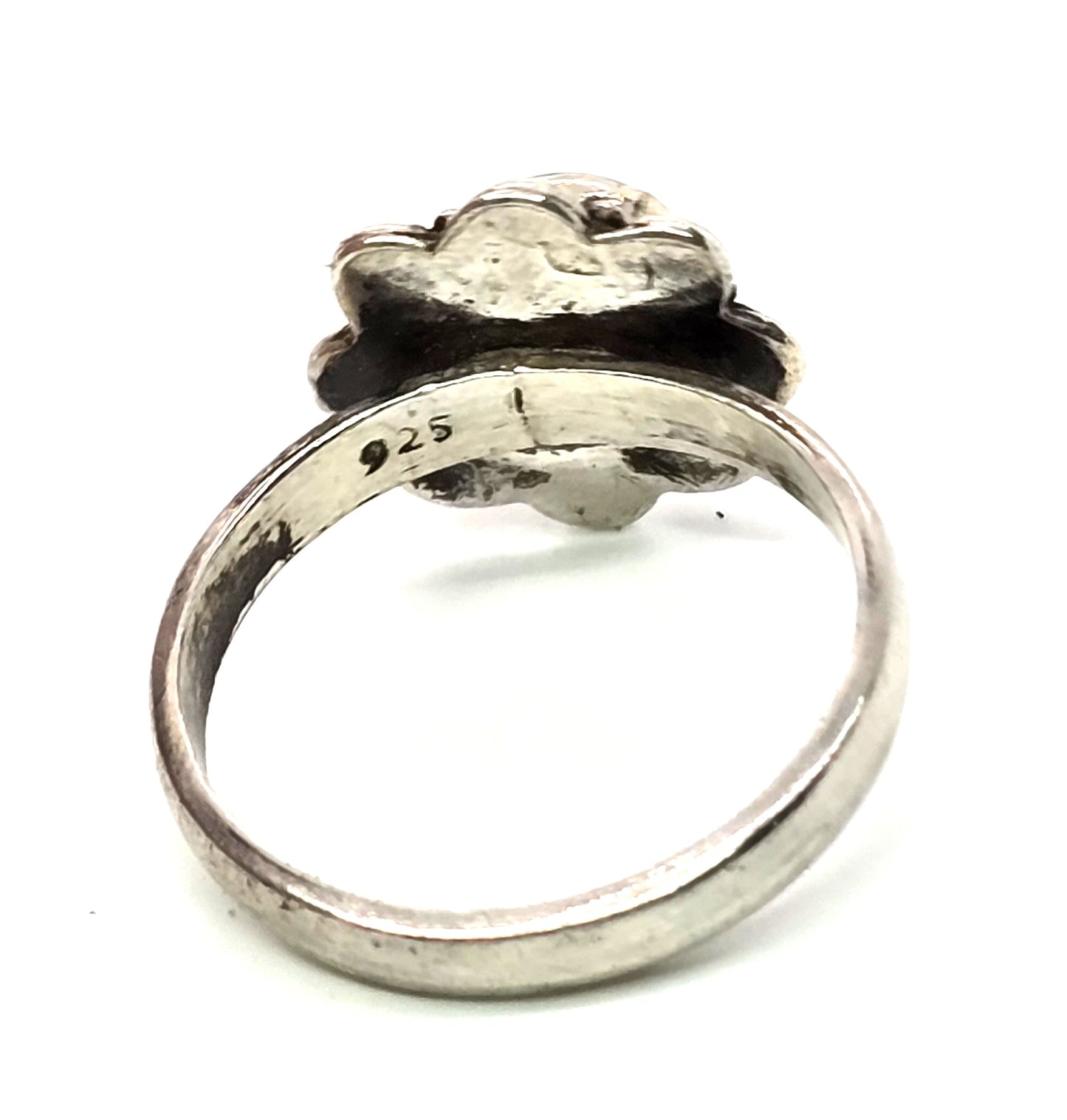 Umbalite purple garnet flower vintage sterling silver ring size 8