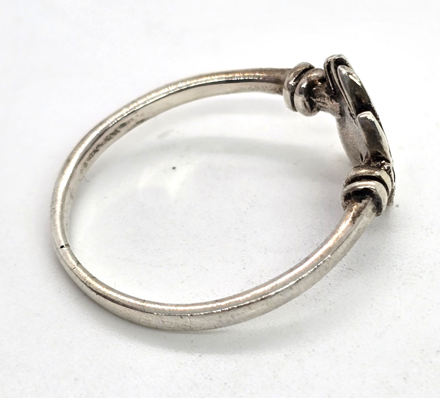 Celtic knot Bear Paw  tribal cut out filigree sterling silver ring size 7.5
