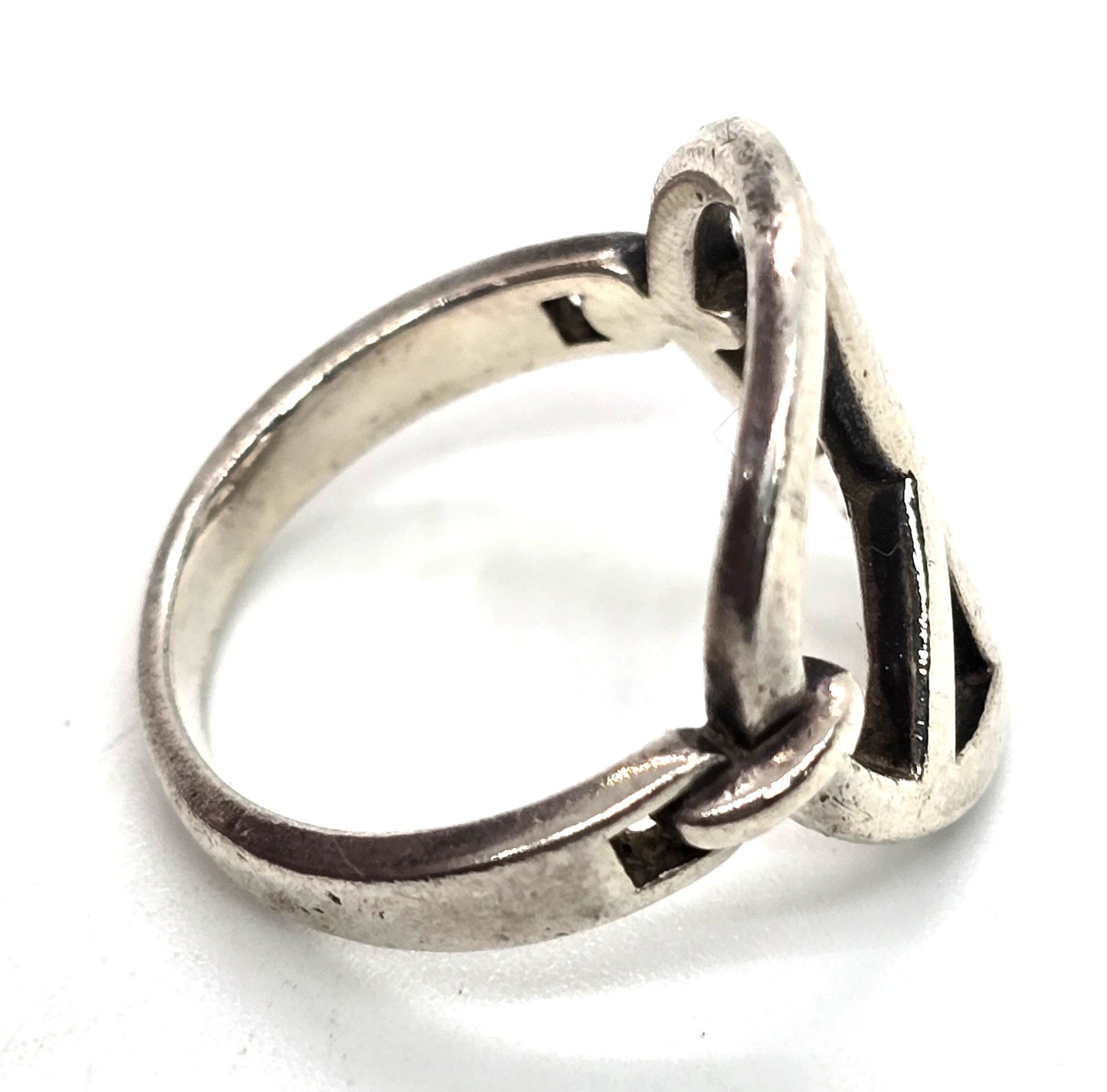 Peace sign retro hippy vintage sterling silver ring size 7