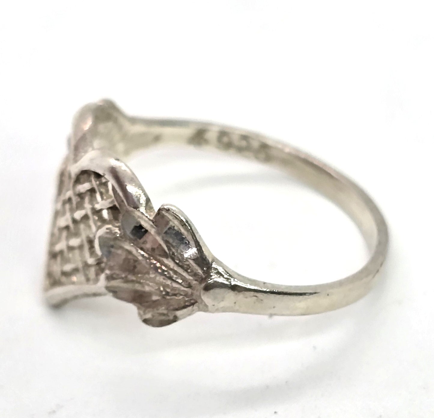 Flying winged heart retro hippy vintage sterling silver ring size 7