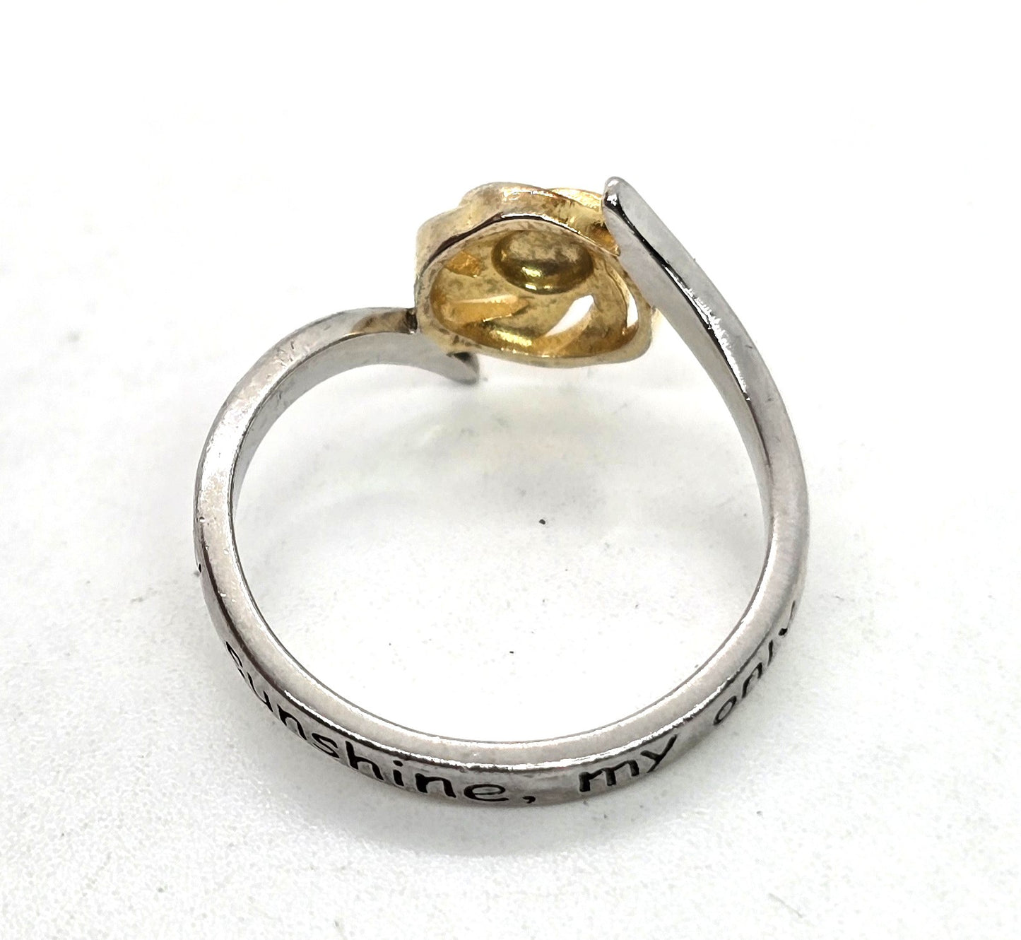 You are my Sunshine My only sunshine sterling silver sweetheart ring size 6