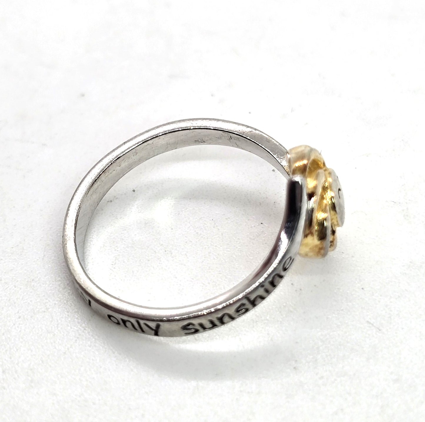 You are my Sunshine My only sunshine sterling silver sweetheart ring size 6