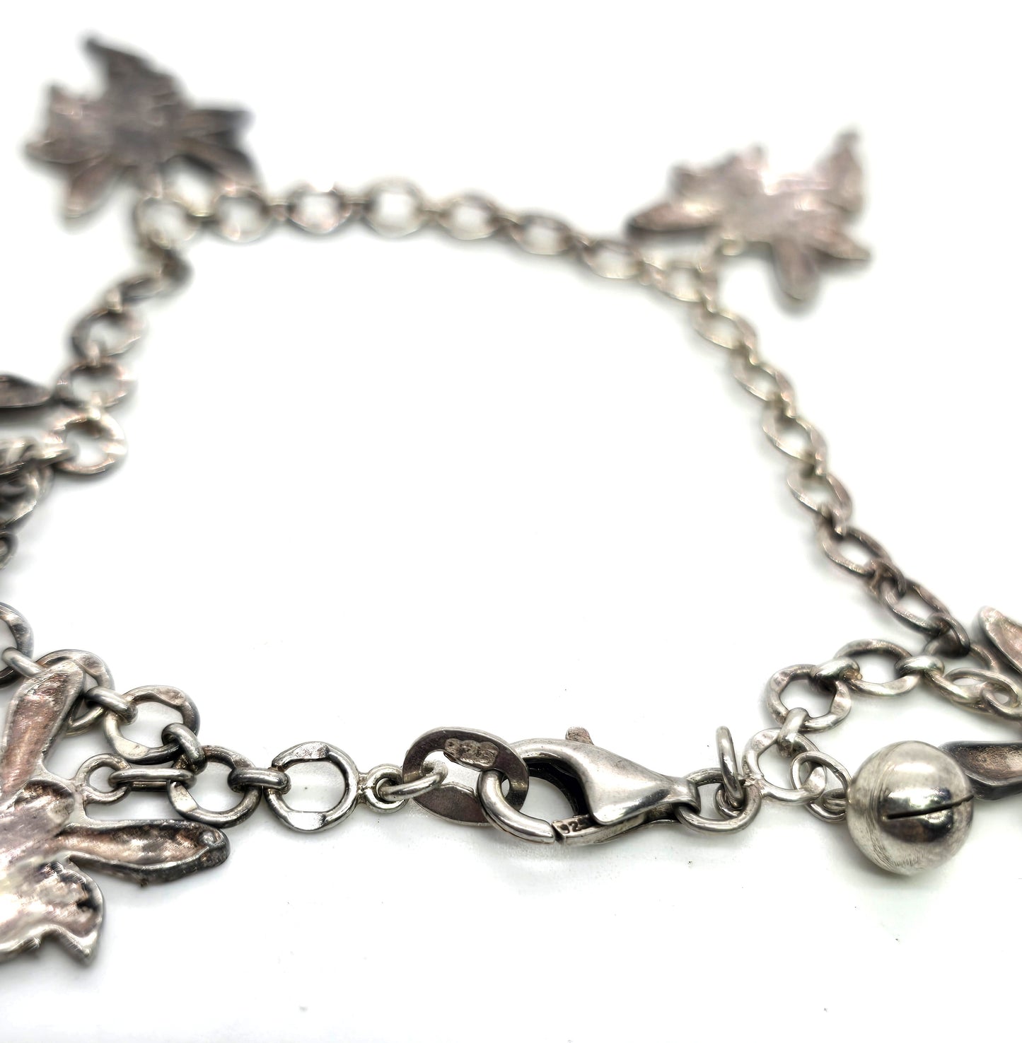 Art Nouveau Fairy Nymph style retro sterling silver vintage bell bracelet