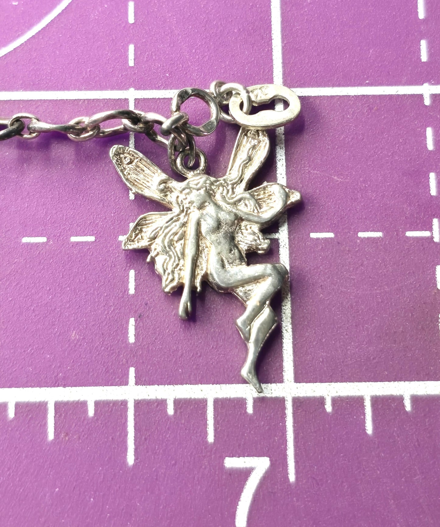 Art Nouveau Fairy Nymph style retro sterling silver vintage bell bracelet