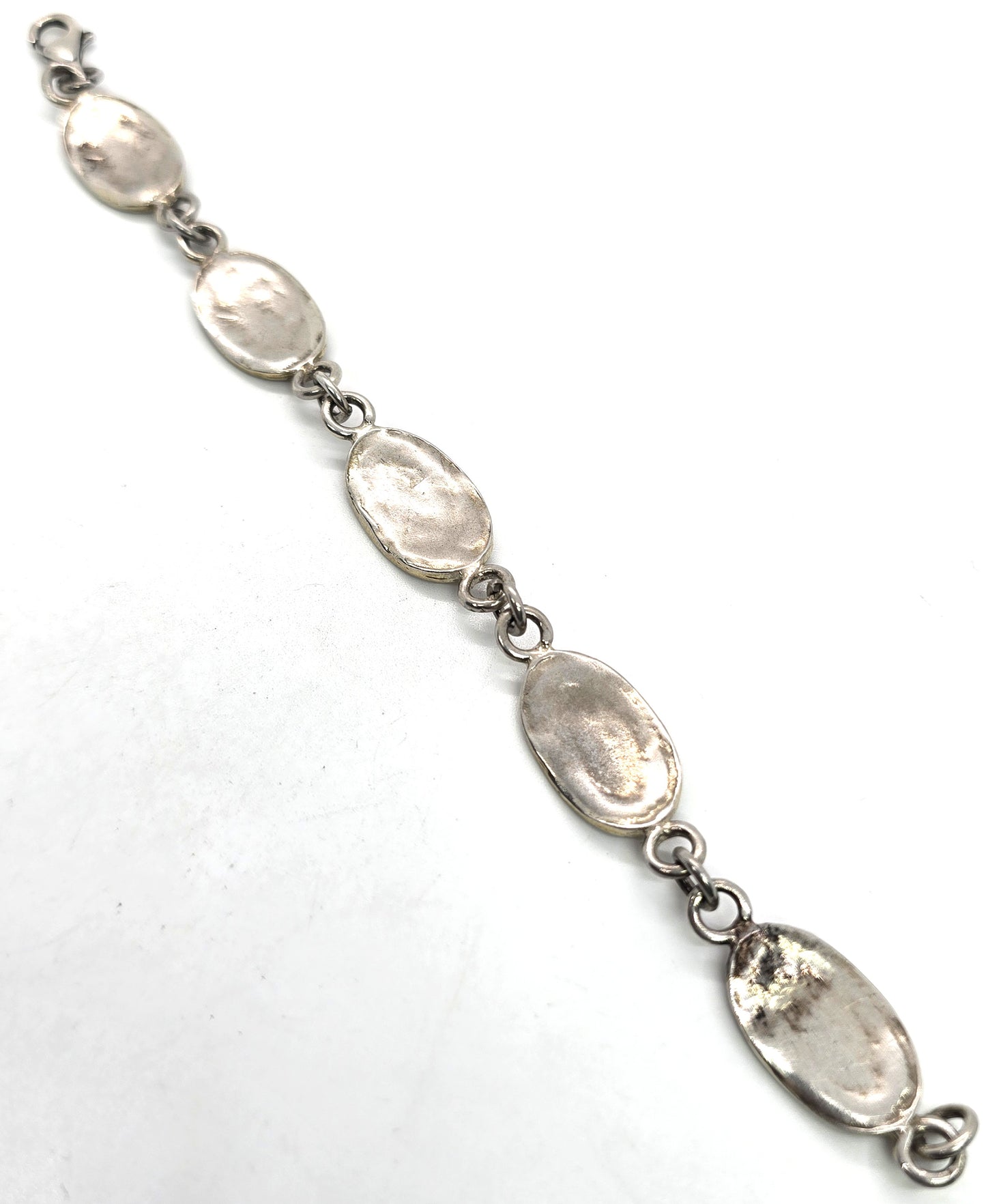 Panther big cat retro vintage panel sterling silver bracelet