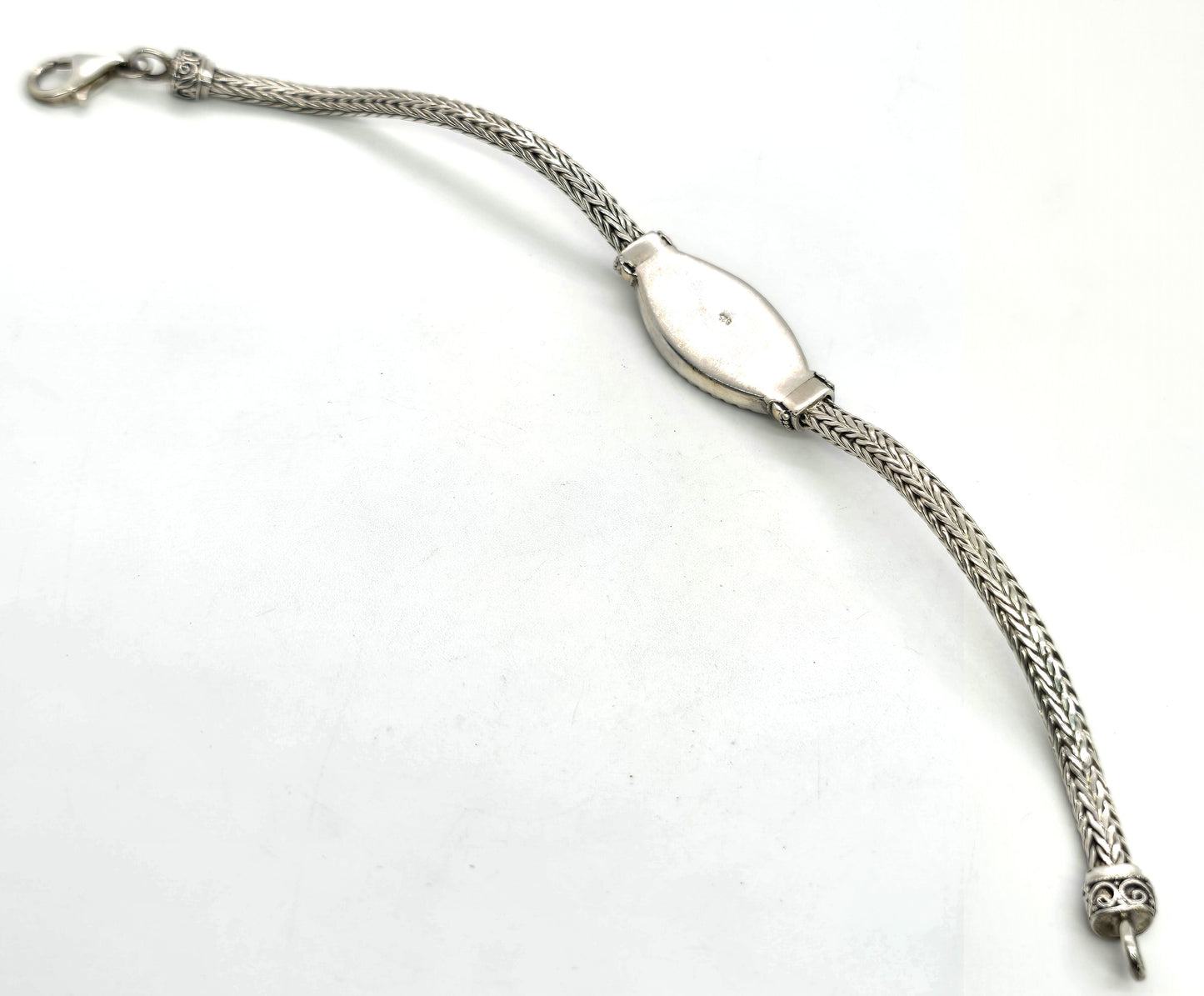 Yellow Gold Plated Balinese style sterling silver vintage herringbone bracelet
