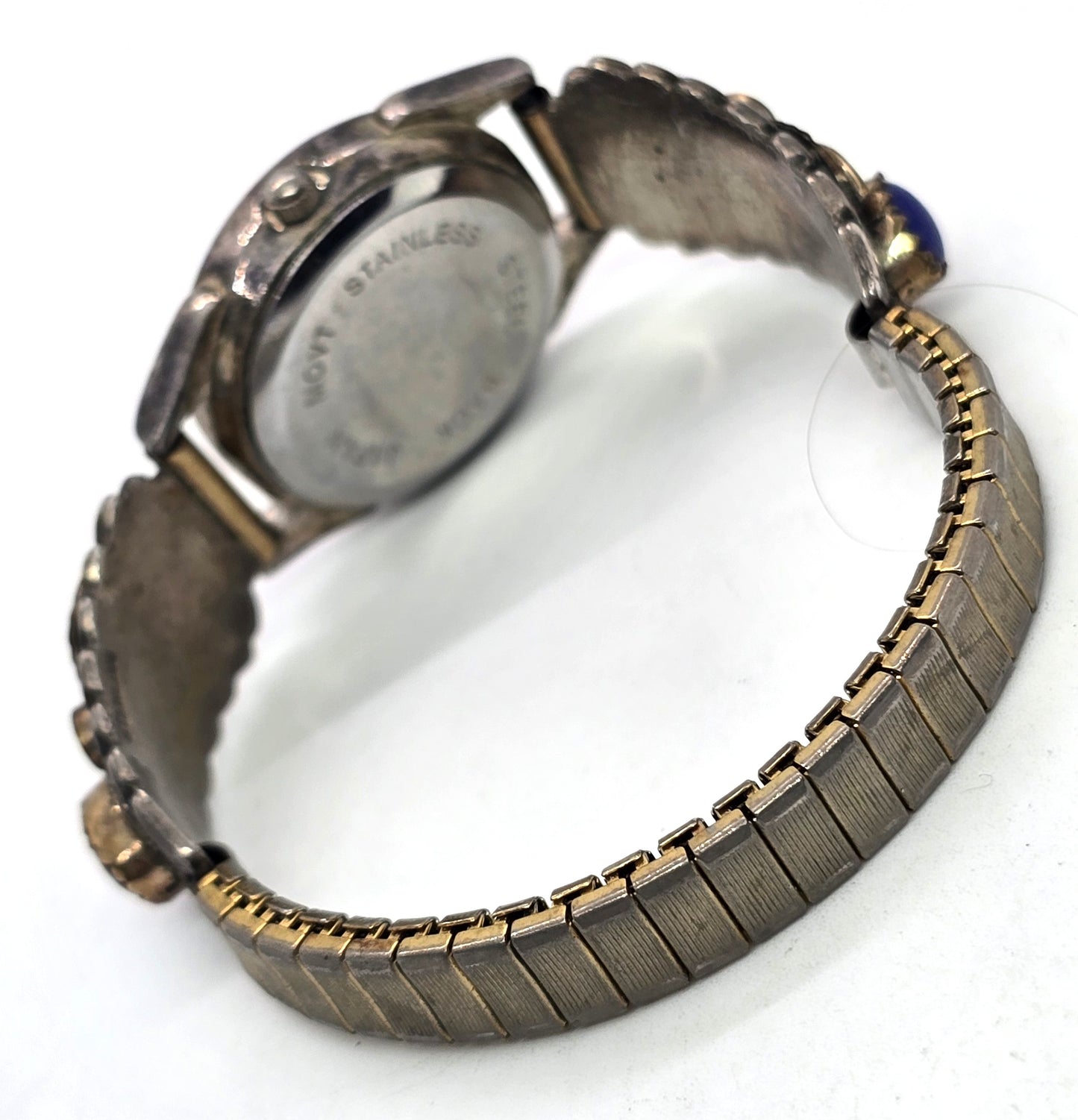 Native American Navajo vintage sterling silver lapis lazuli watch band
