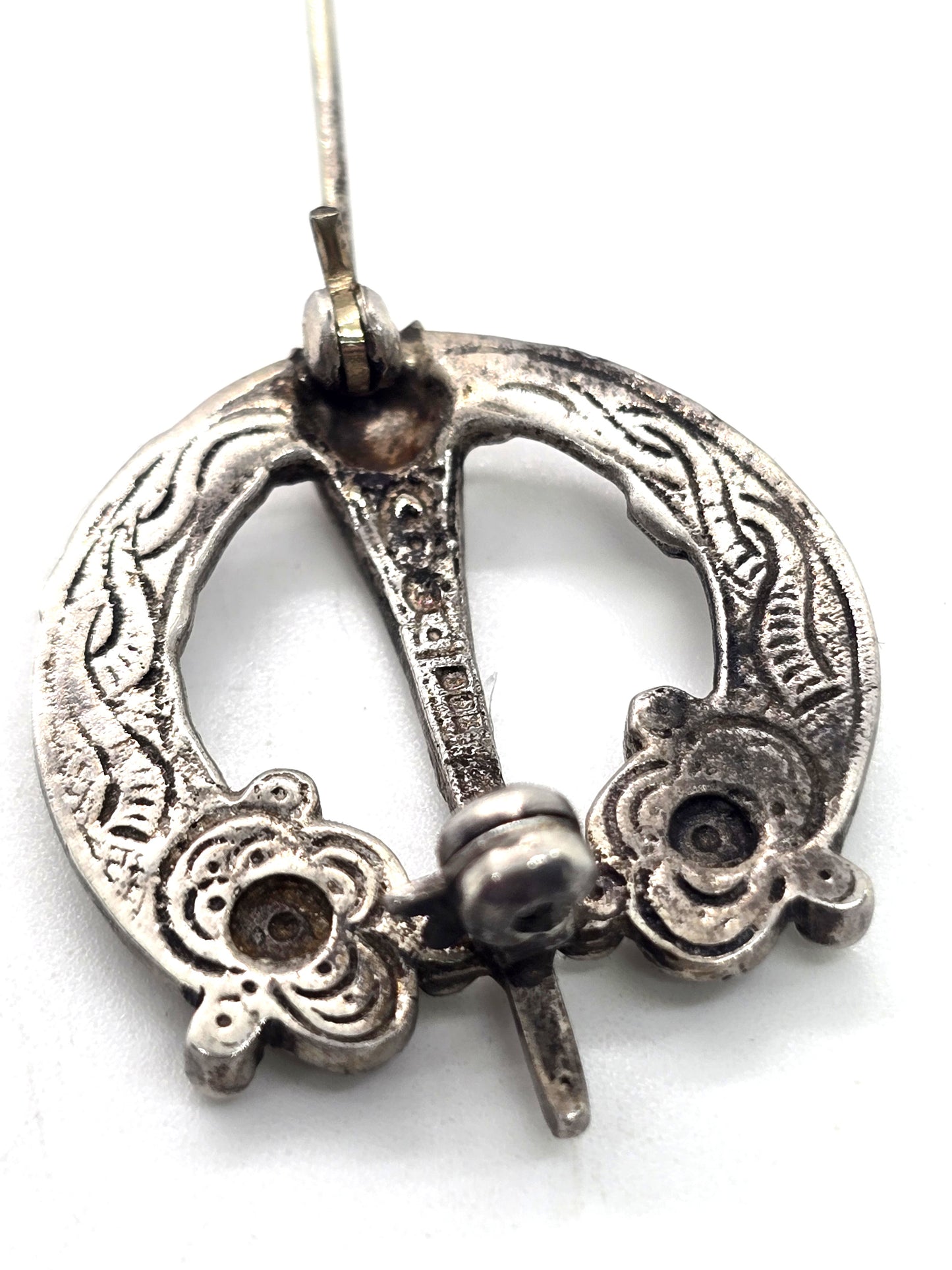 Connemara marble Blarney stone marcasite Irish sterling silver Tara Brooch