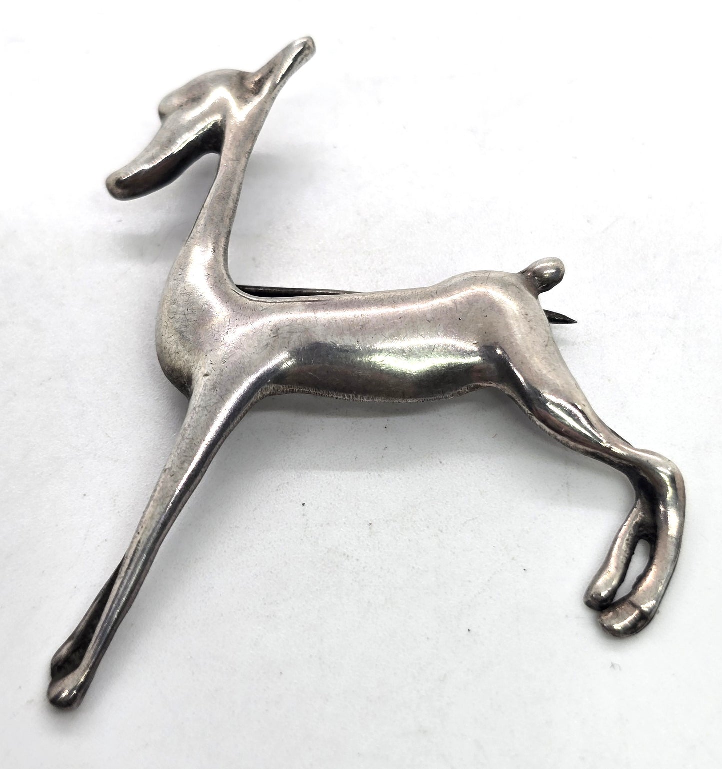 Baby fawn deer a sterling silver vintage figural brooch