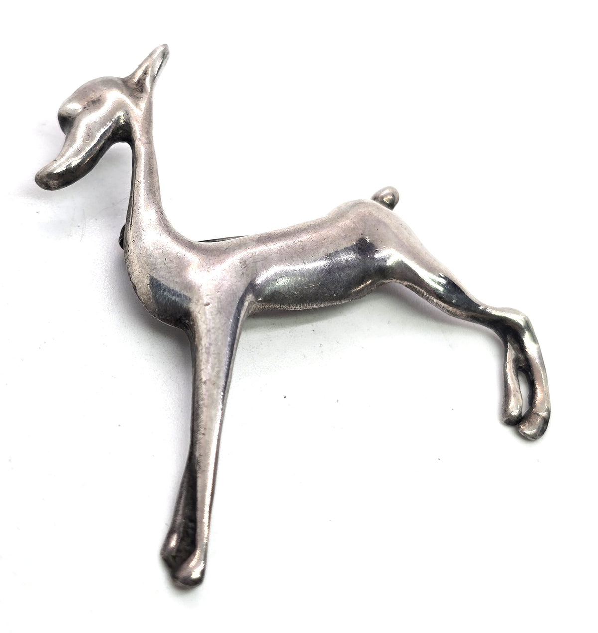 Baby fawn deer a sterling silver vintage figural brooch