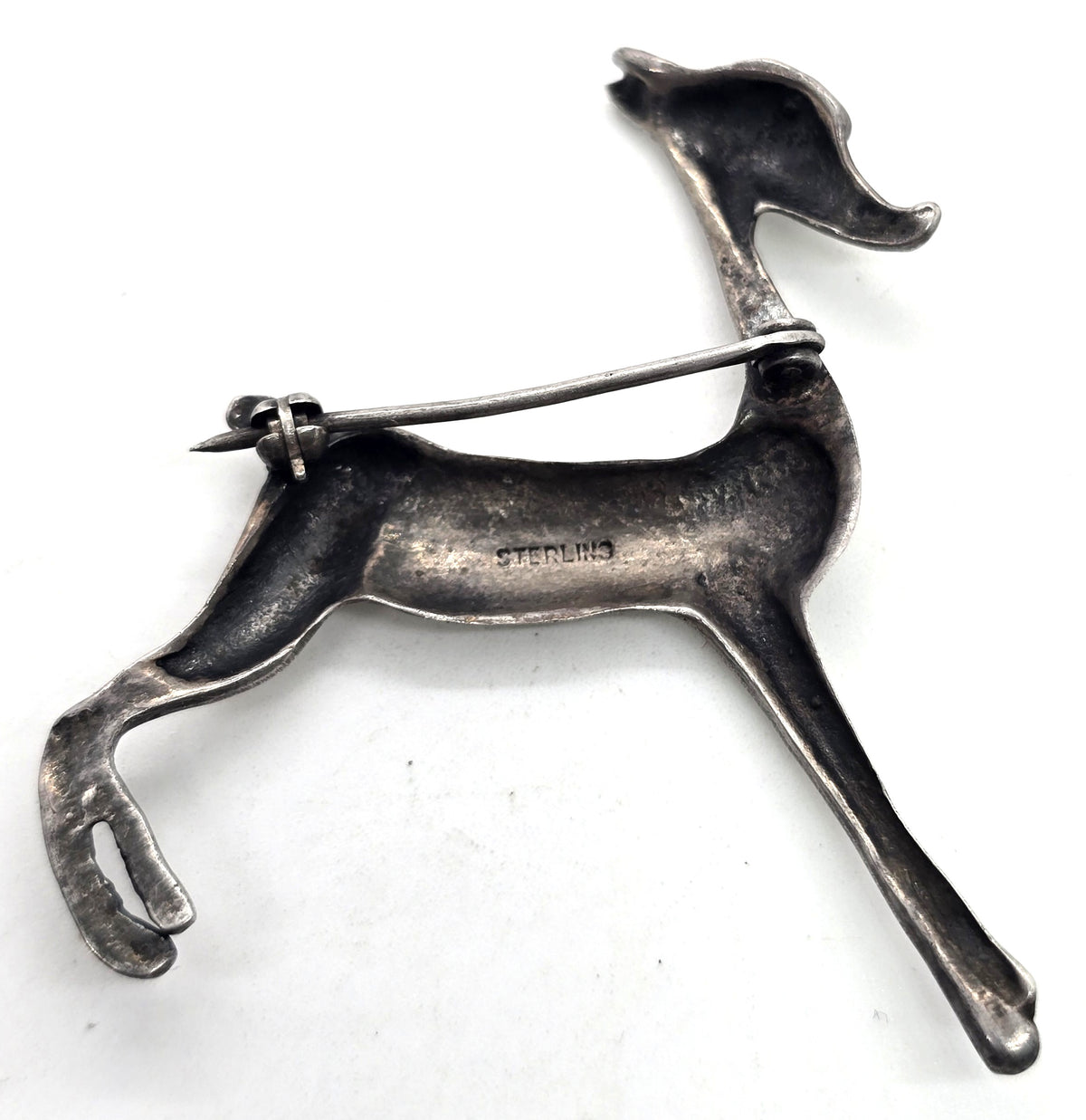 Baby fawn deer a sterling silver vintage figural brooch