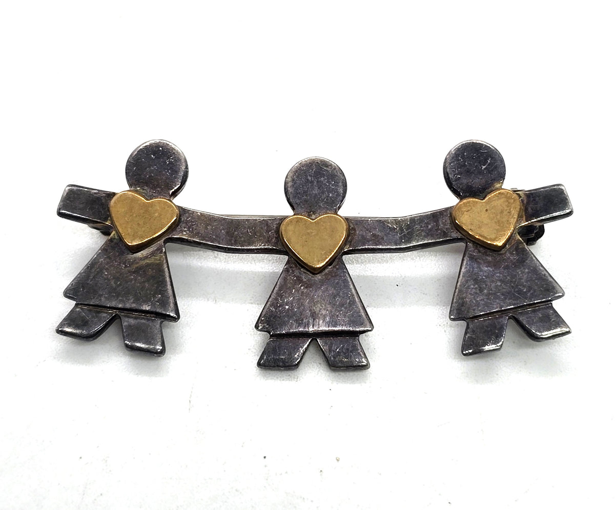 Naldo two tone vintage sterling silver save the children vintage brooch