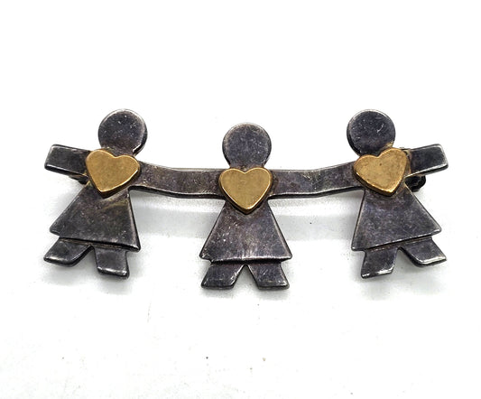 Naldo two tone vintage sterling silver save the children vintage brooch