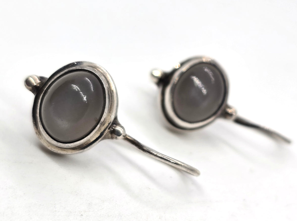 Sarda Silver moonstone signed sterling silver drop earrings