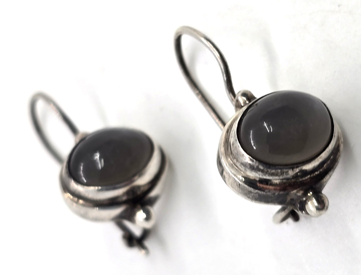 Sarda Silver moonstone signed sterling silver drop earrings